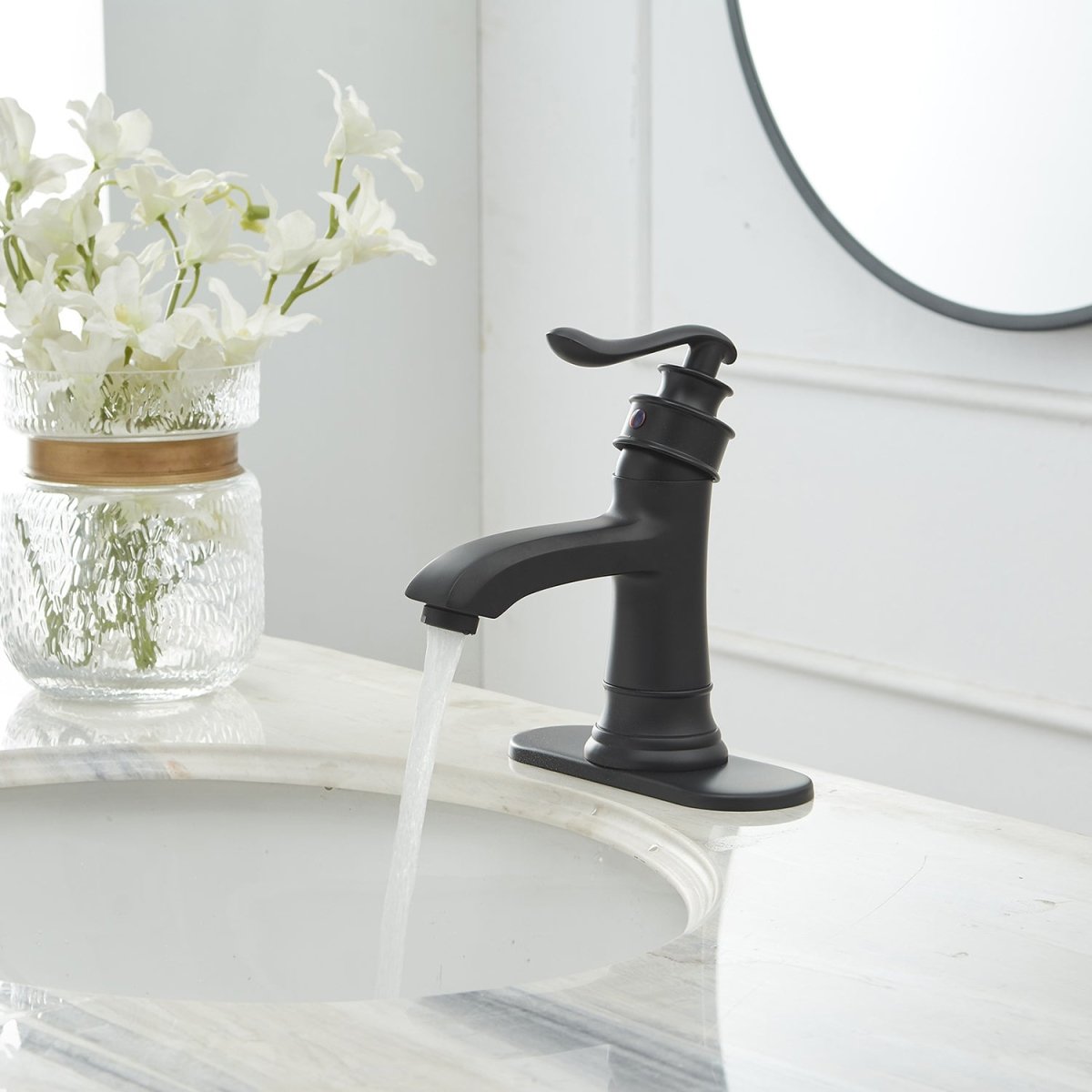 Single Hole Single Handle Bathroom Faucet Matte Black - buyfaucet.com