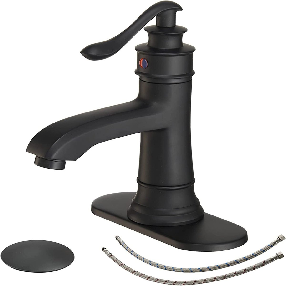 Single Hole Single Handle Bathroom Faucet Matte Black - buyfaucet.com