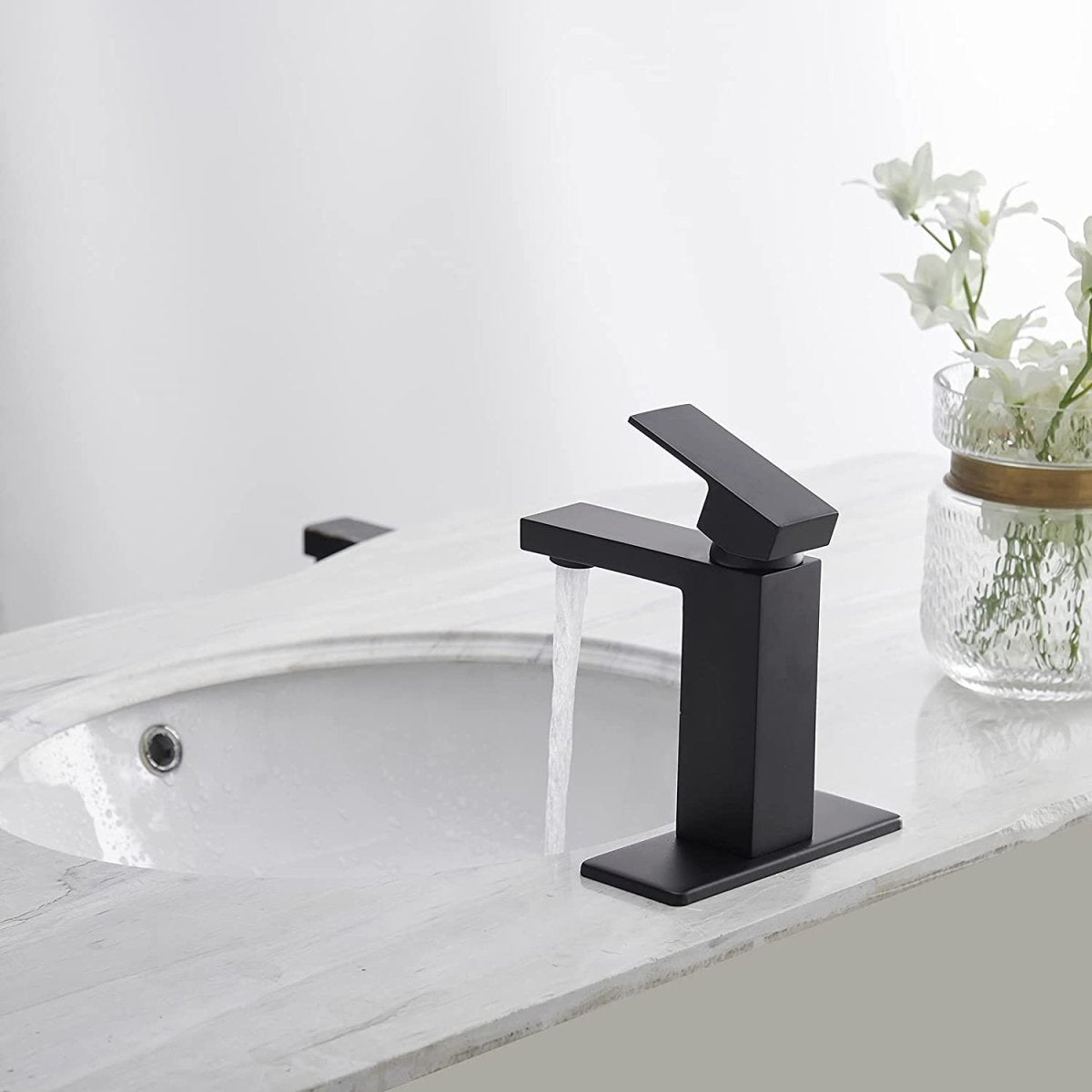 Single Hole Single-Handle Bathroom Faucet Matte Black - buyfaucet.com