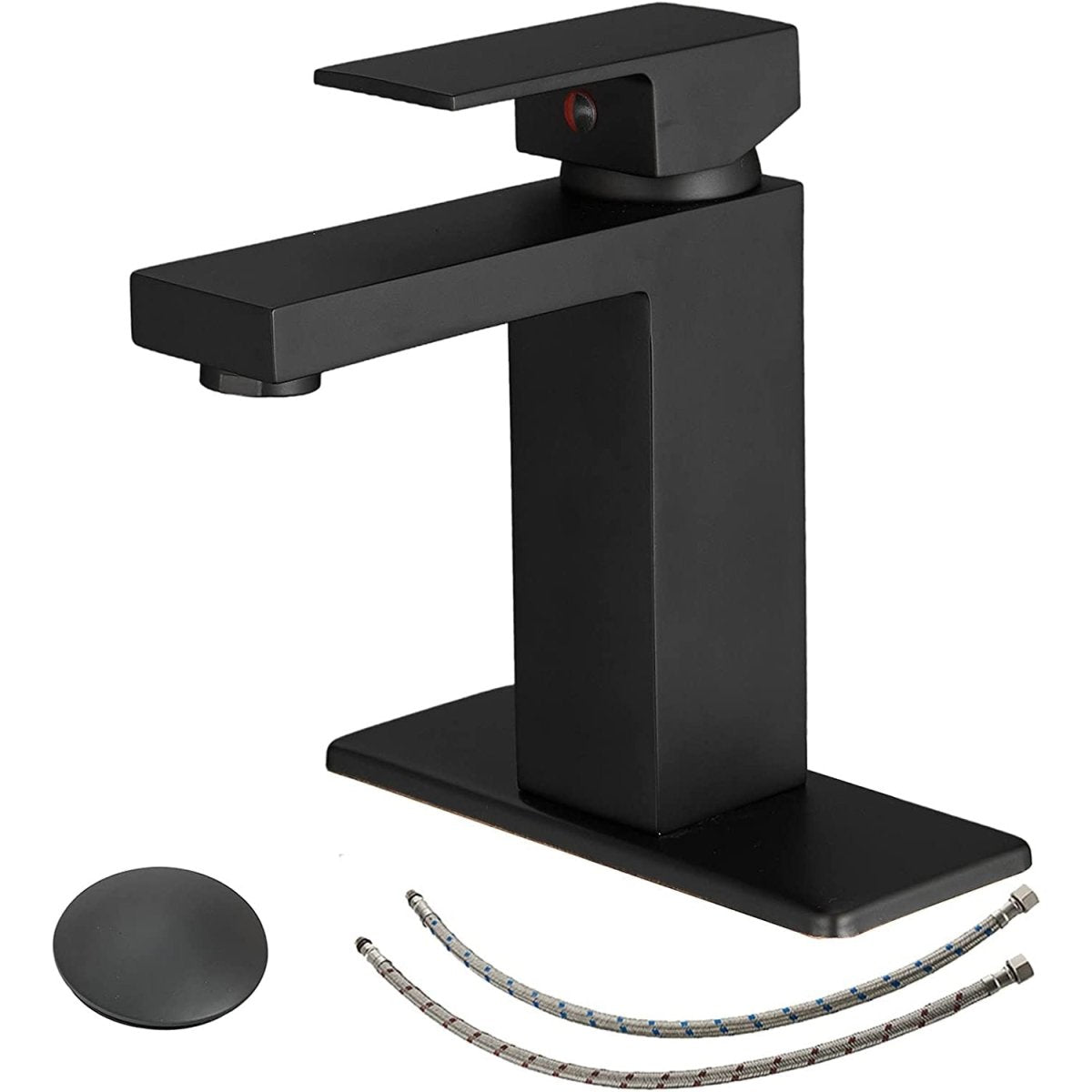 Single Hole Single-Handle Bathroom Faucet Matte Black - buyfaucet.com