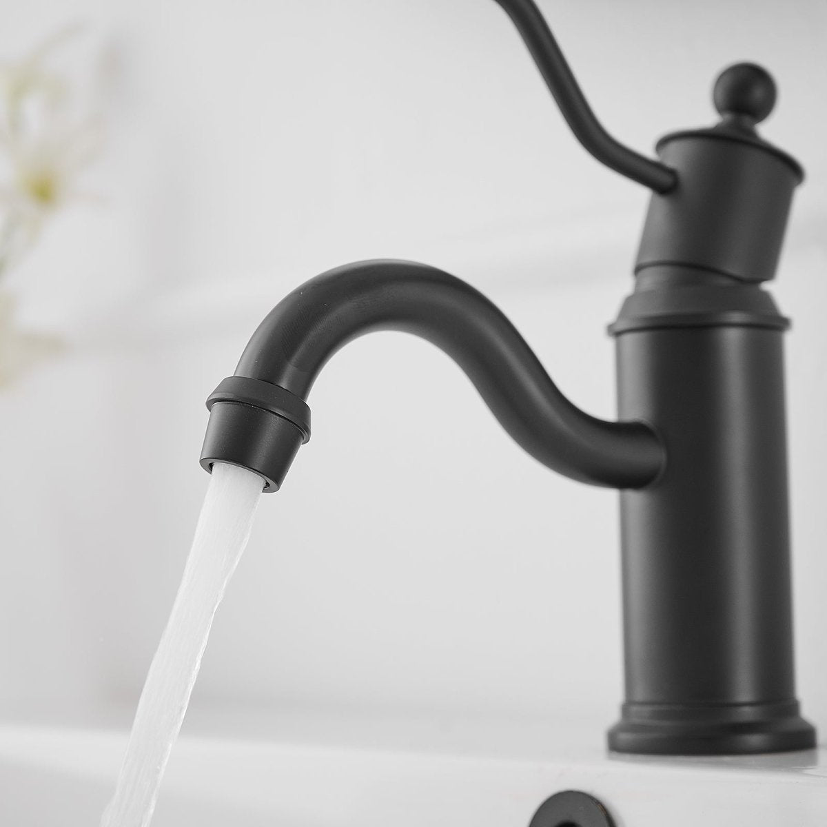 Single Hole Single-Handle Bathroom Faucet Matte Black - buyfaucet.com