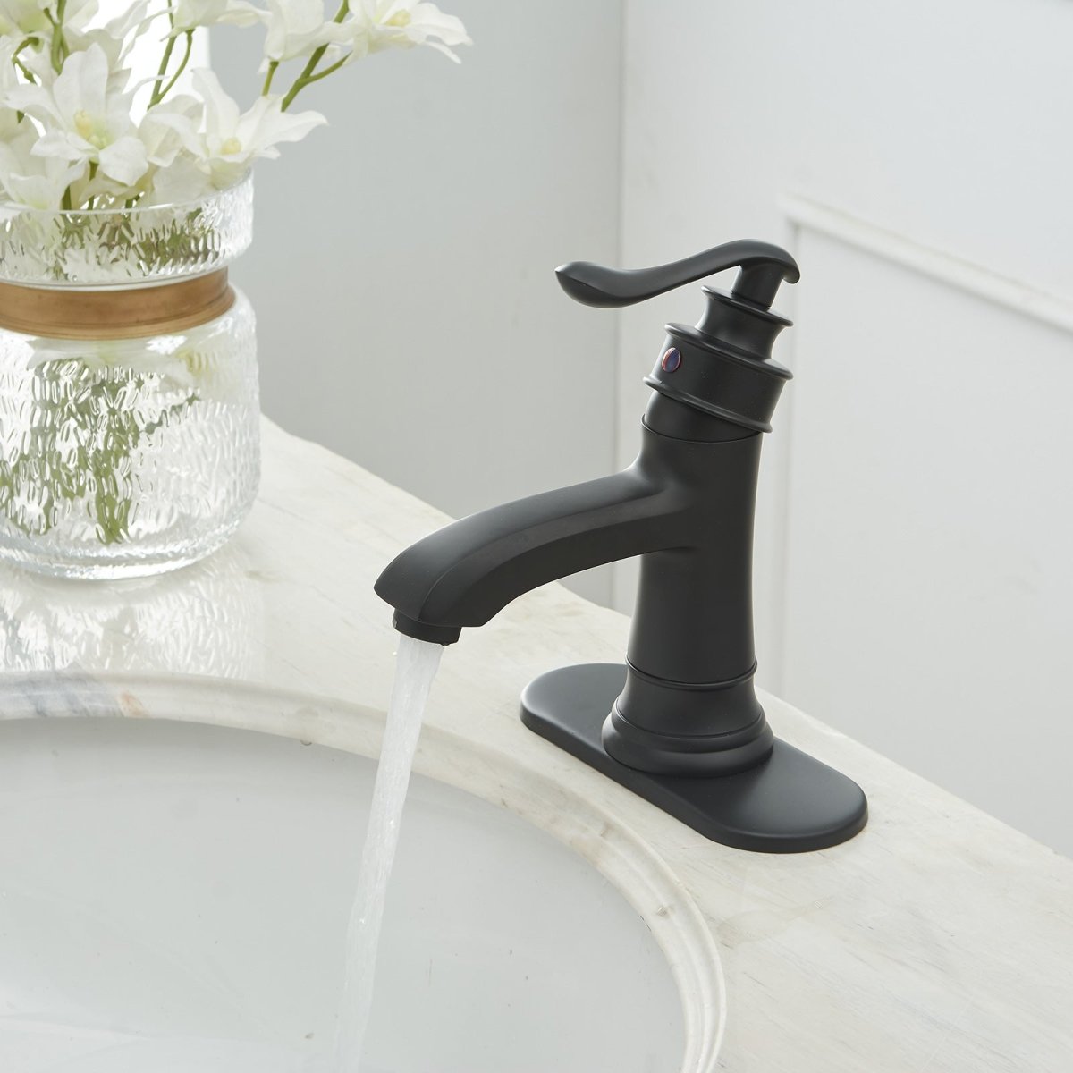 Single Hole Single Handle Bathroom Faucet Matte Black - buyfaucet.com