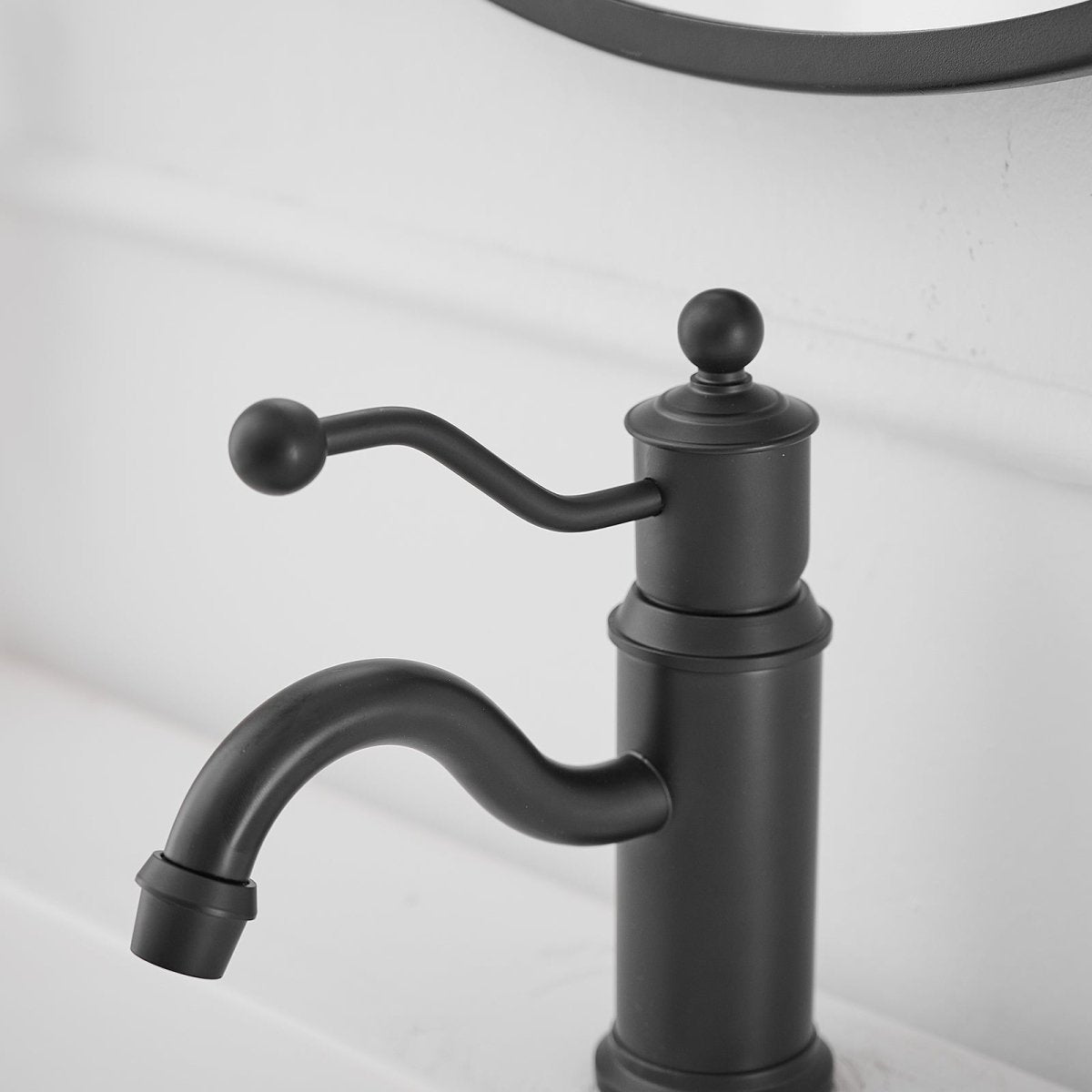 Single Hole Single-Handle Bathroom Faucet Matte Black - buyfaucet.com