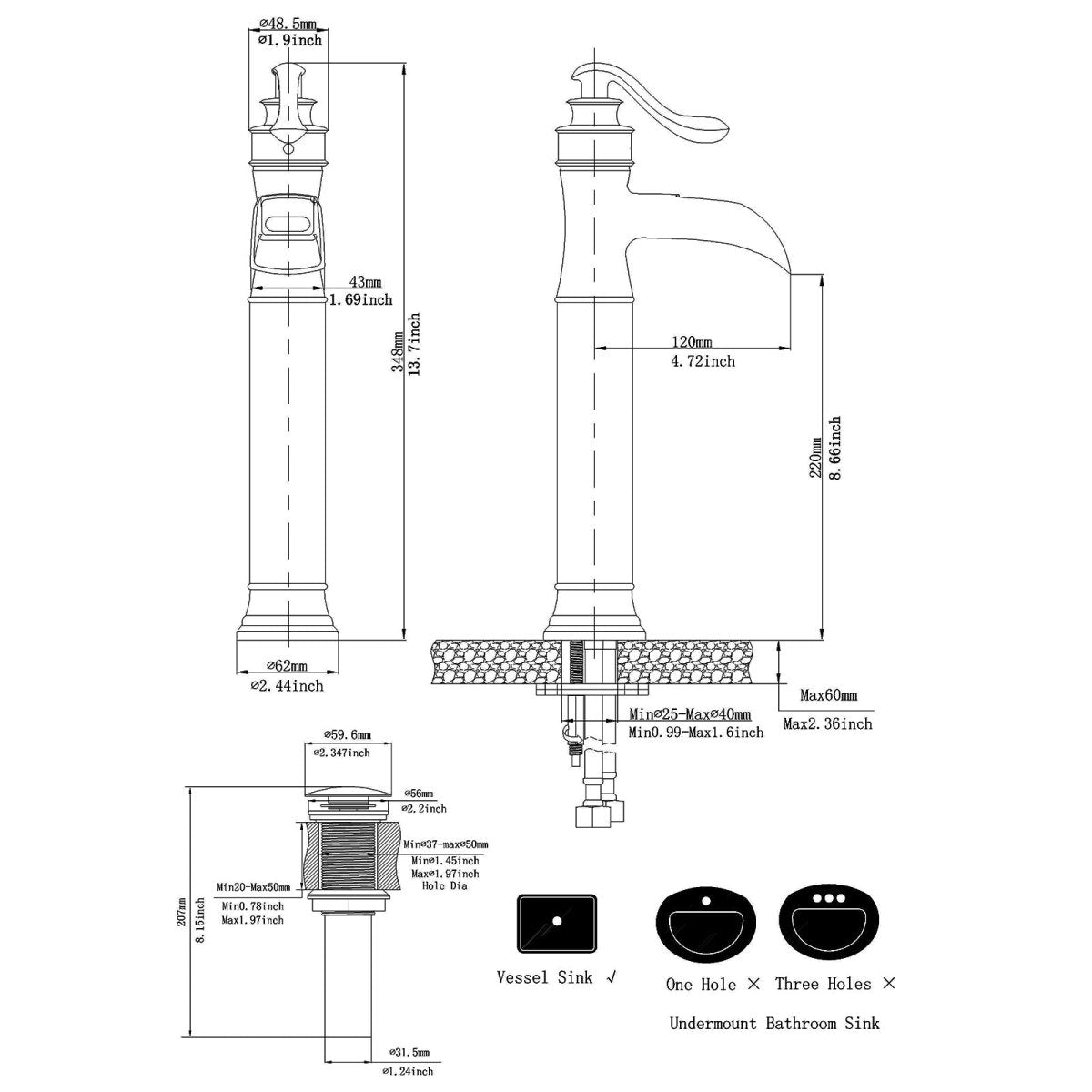 Single Hole Single-Handle Bathroom Faucet Oil Rubbed Bronze - buyfaucet.com