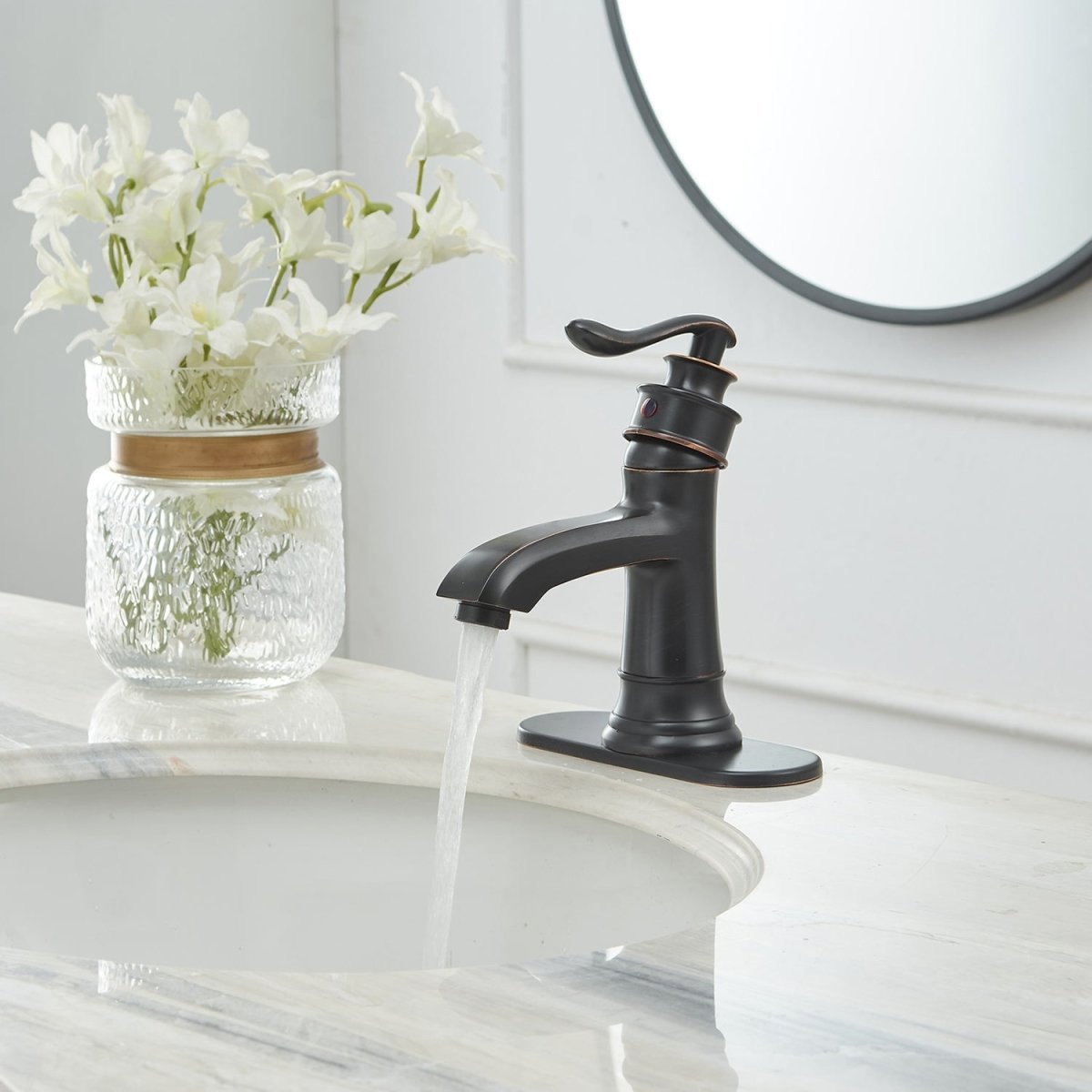 Single Hole Single Handle Bathroom Faucet Oil Rubbed Bronze - buyfaucet.com