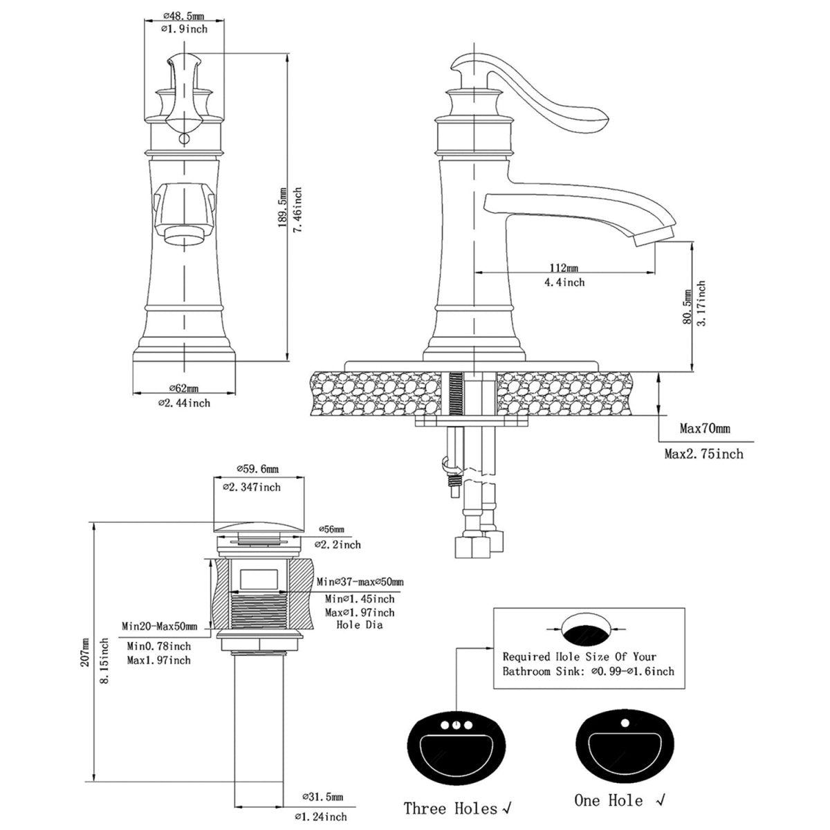 Single Hole Single Handle Bathroom Faucet Oil Rubbed Bronze - buyfaucet.com