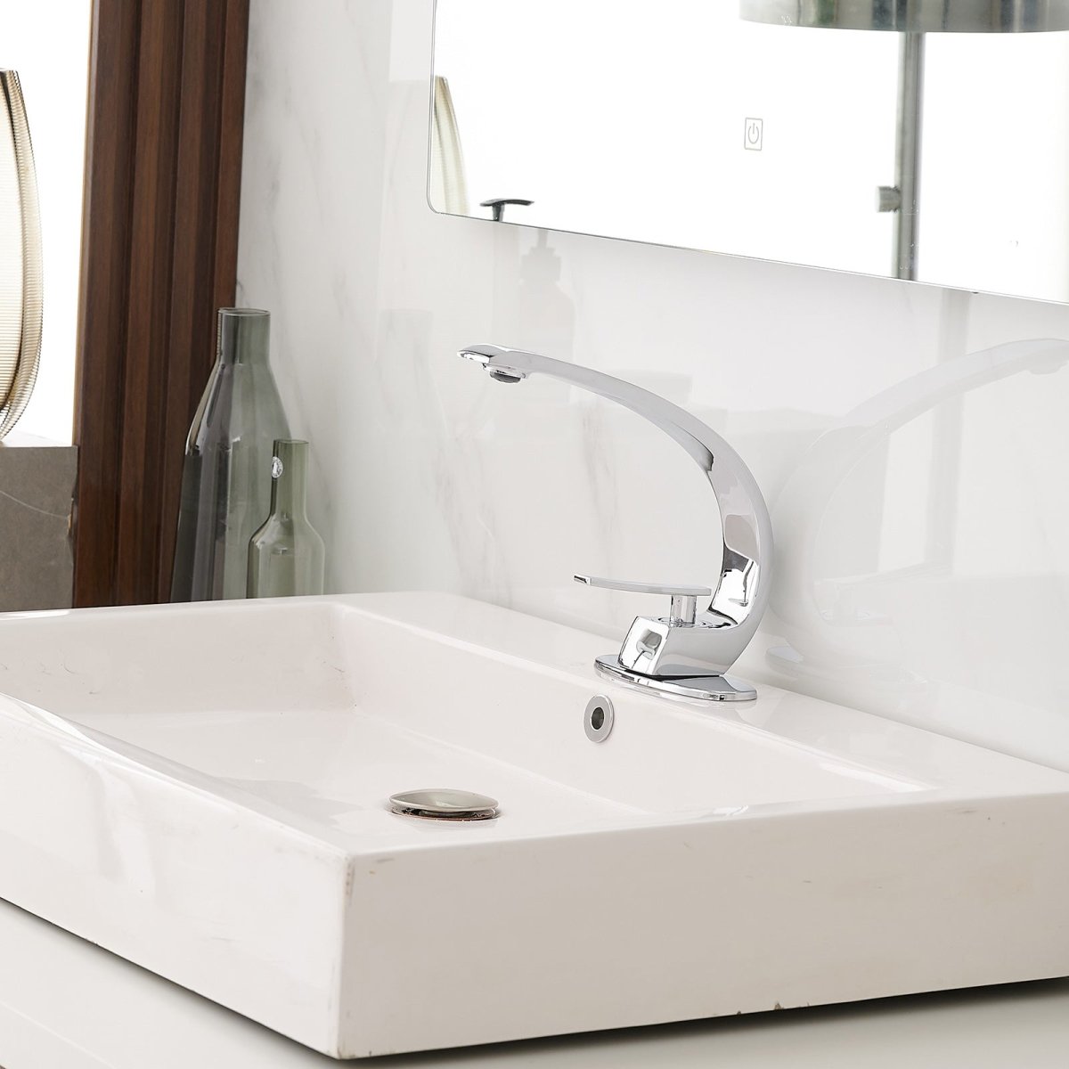 Single Hole Single Handle Bathroom Faucet Polished Chrome - buyfaucet.com