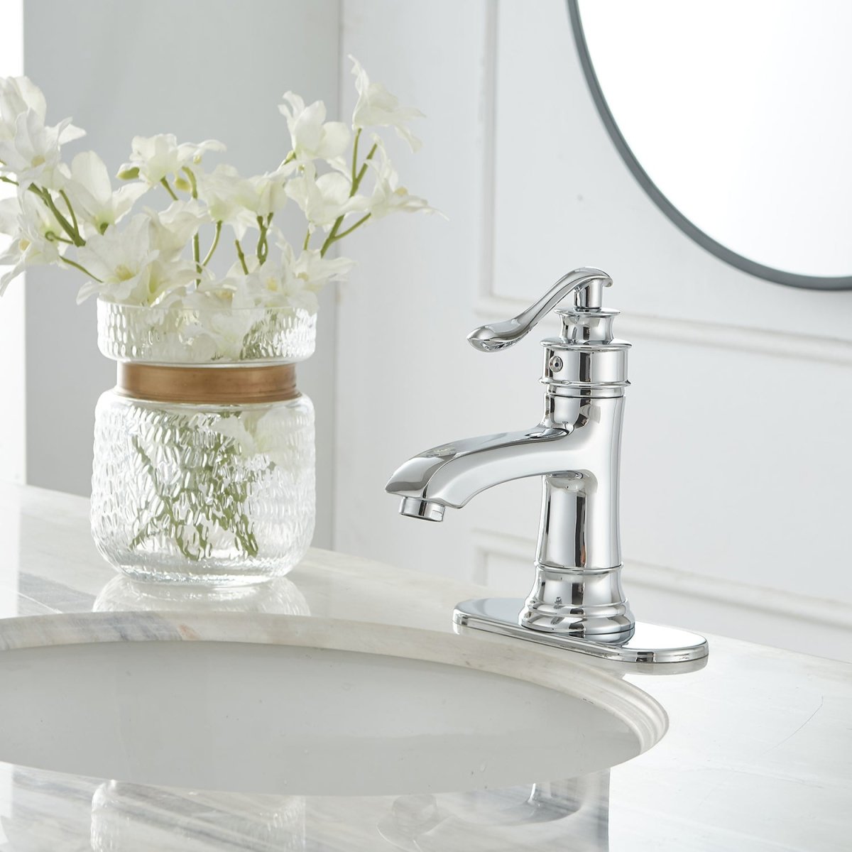 Single Hole Single Handle Bathroom Faucet Polished Chrome - buyfaucet.com