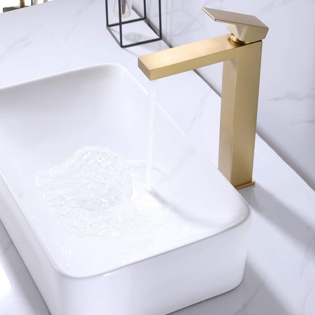 Single Hole Single Handle Bathroom Sink Faucet Brushed Gold - buyfaucet.com
