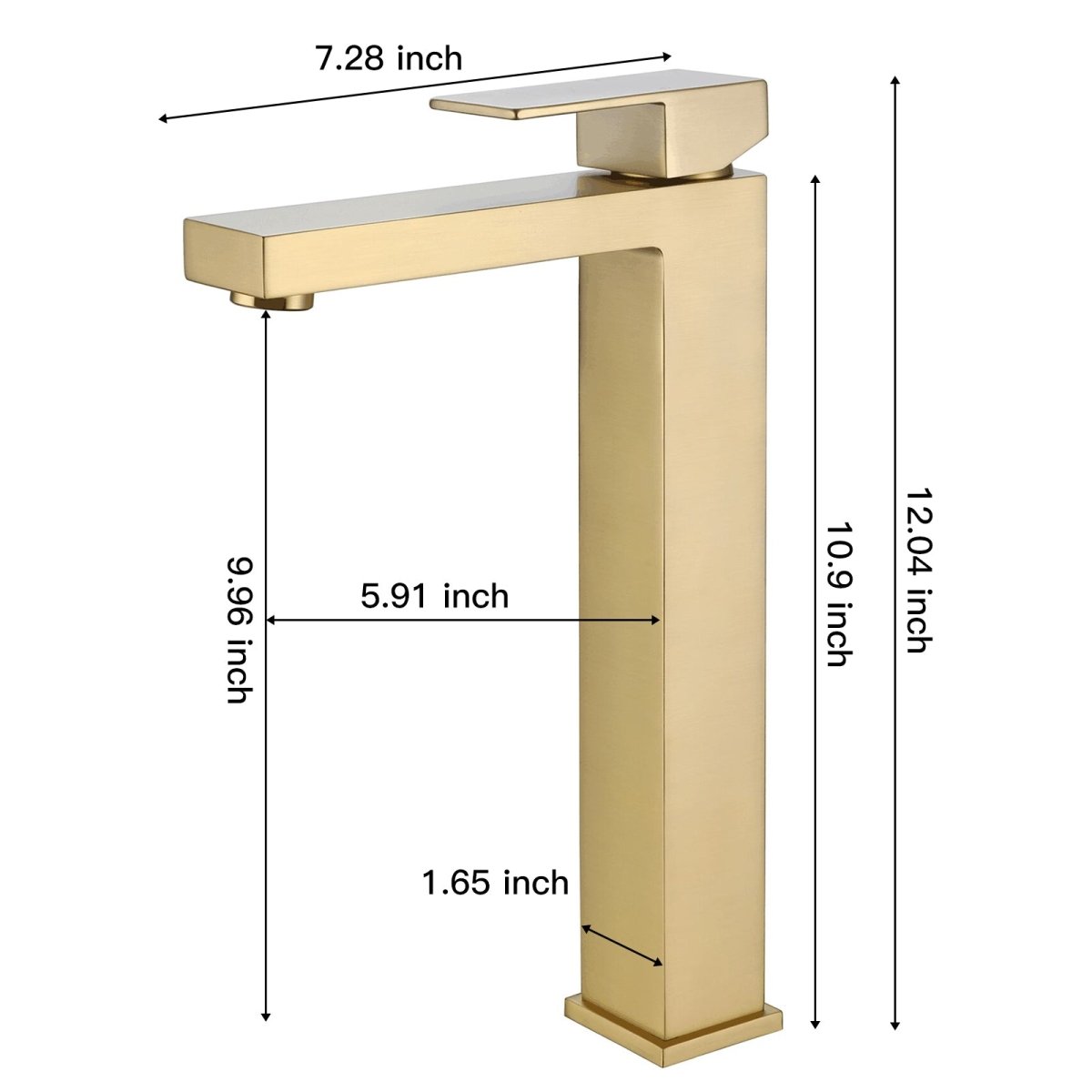 Single Hole Single Handle Bathroom Sink Faucet Brushed Gold - buyfaucet.com