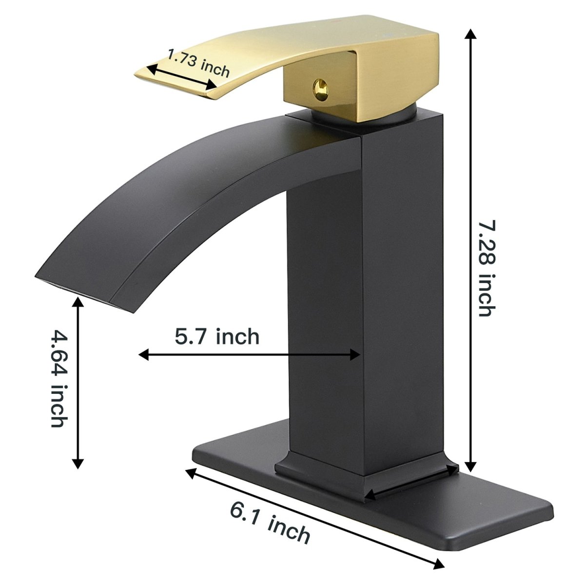 Single Hole Single Handle Bathroom Sink Faucet Gold & Black - buyfaucet.com