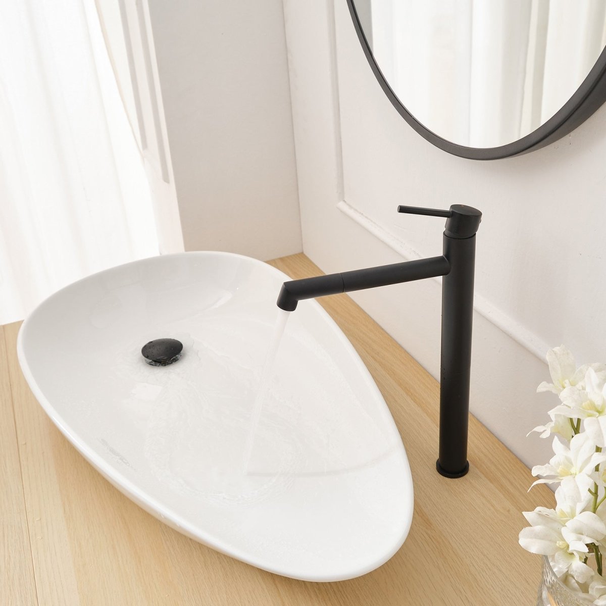 Single Hole Single Handle Bathroom Sink Faucet Matte Black - buyfaucet.com