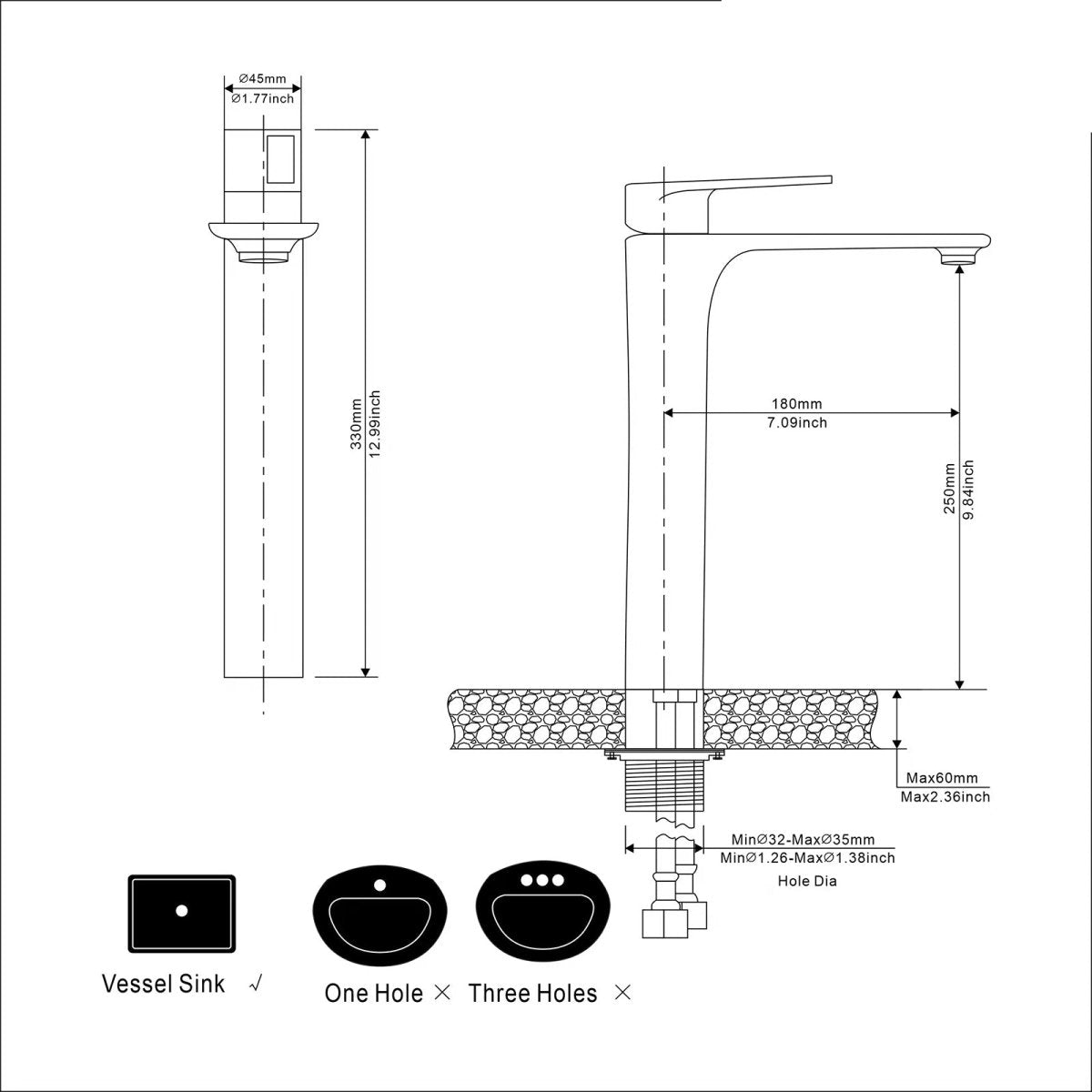 Single Hole Single Handle Bathroom Sink Faucet Matte Black - buyfaucet.com