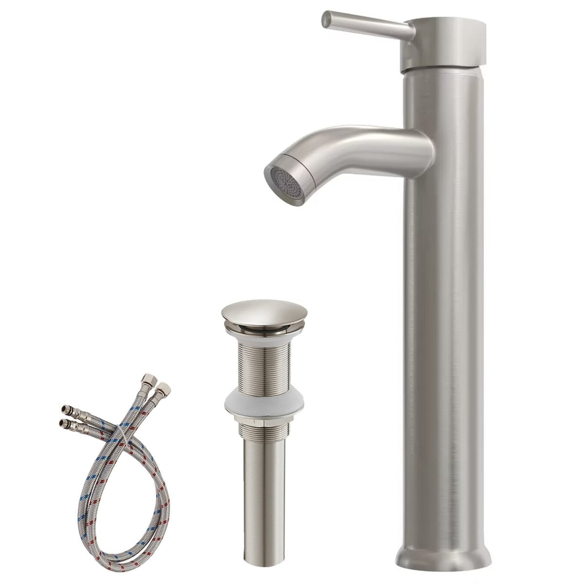 Single Hole Single Handle Bathroom Sink Vessel Faucet Nickel - buyfaucet.com