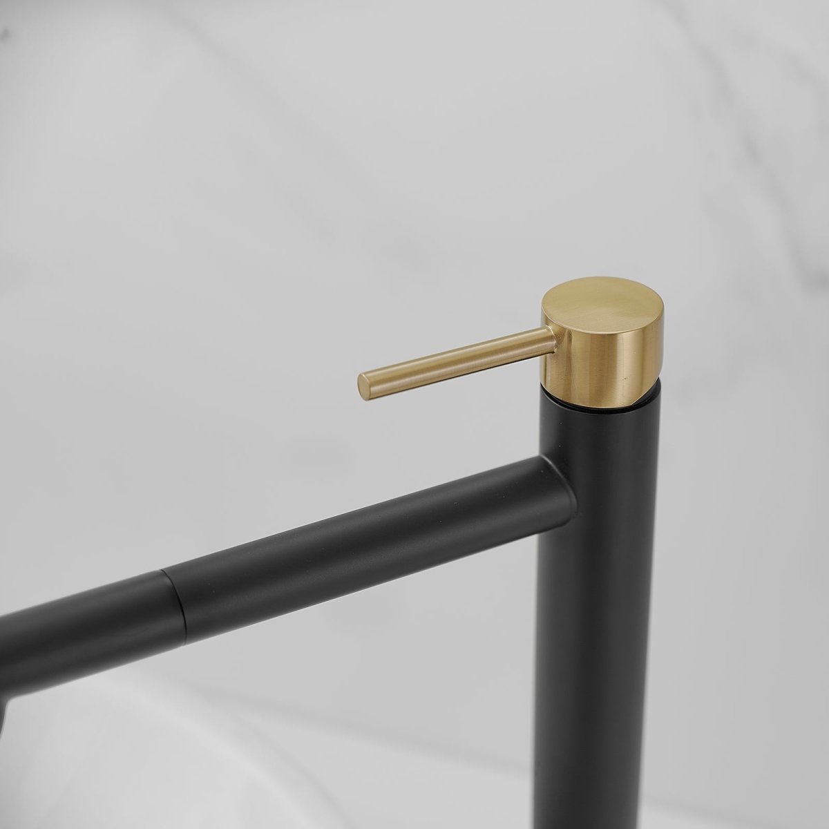Single Hole Single Handle Bathroom Vessel Faucet Black Gold - buyfaucet.com