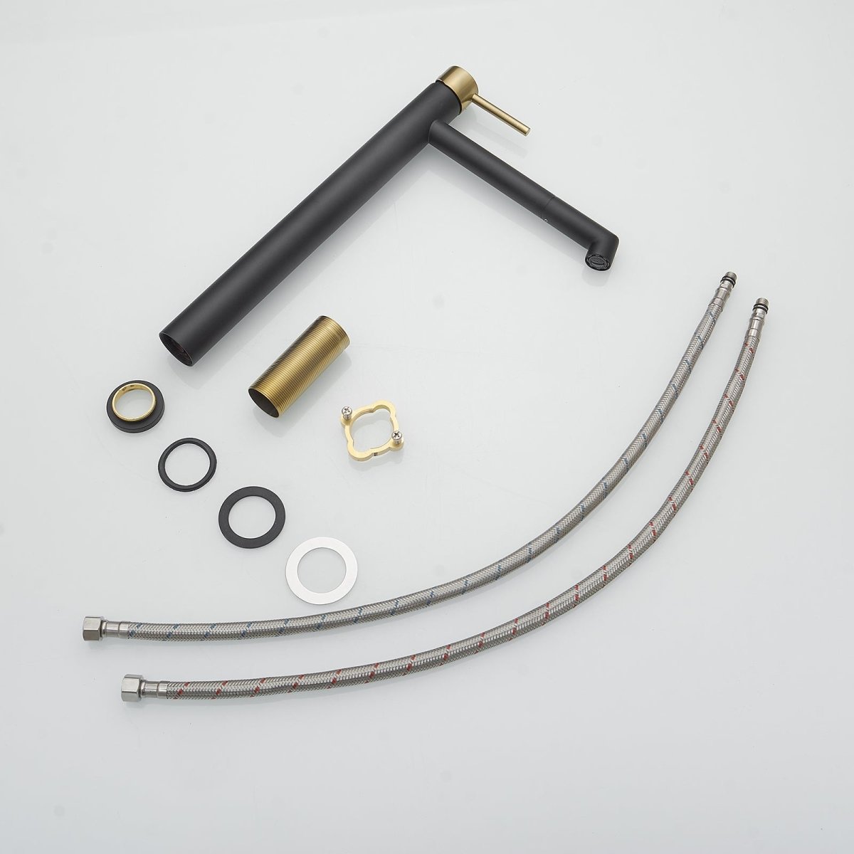 Single Hole Single Handle Bathroom Vessel Faucet Black Gold - buyfaucet.com