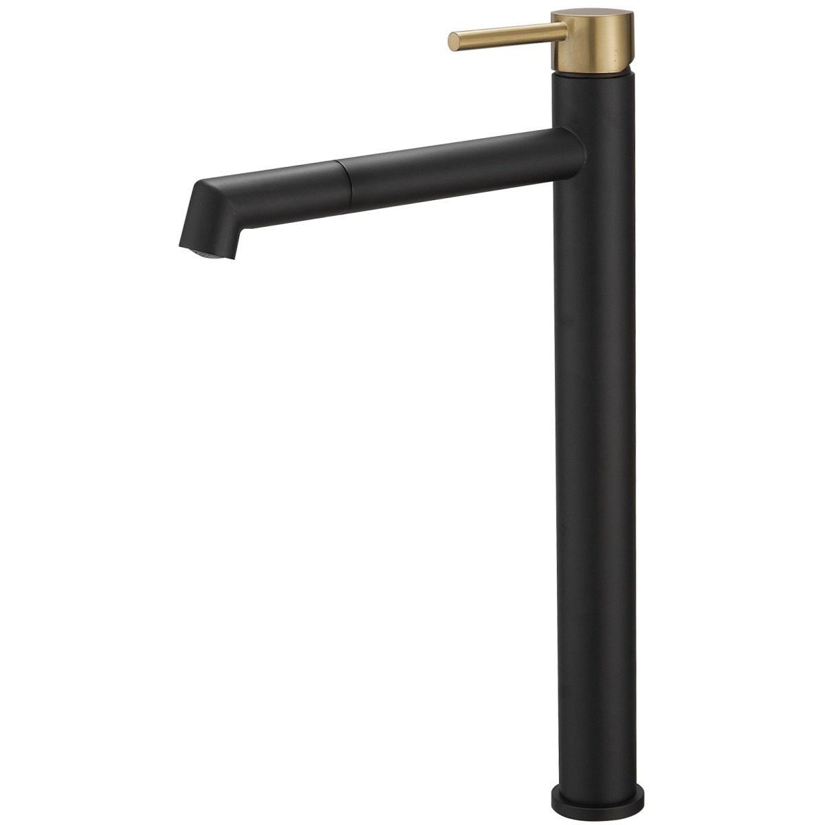 Single Hole Single Handle Bathroom Vessel Faucet Black Gold - buyfaucet.com