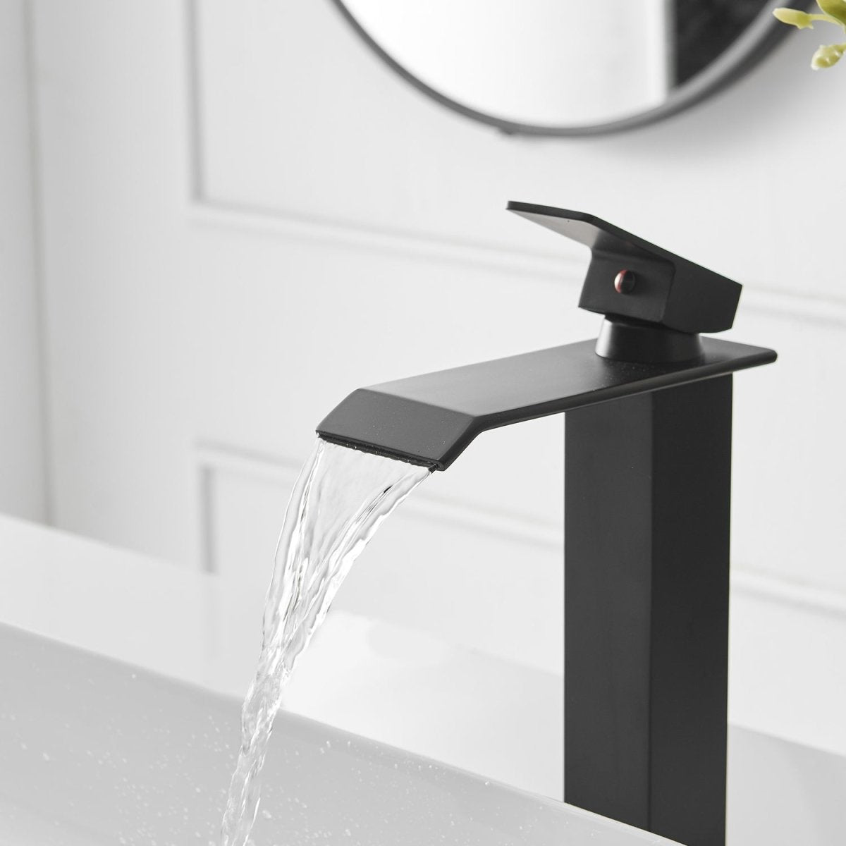 Single Hole Single Handle Bathroom Vessel Sink Faucet Black - buyfaucet.com