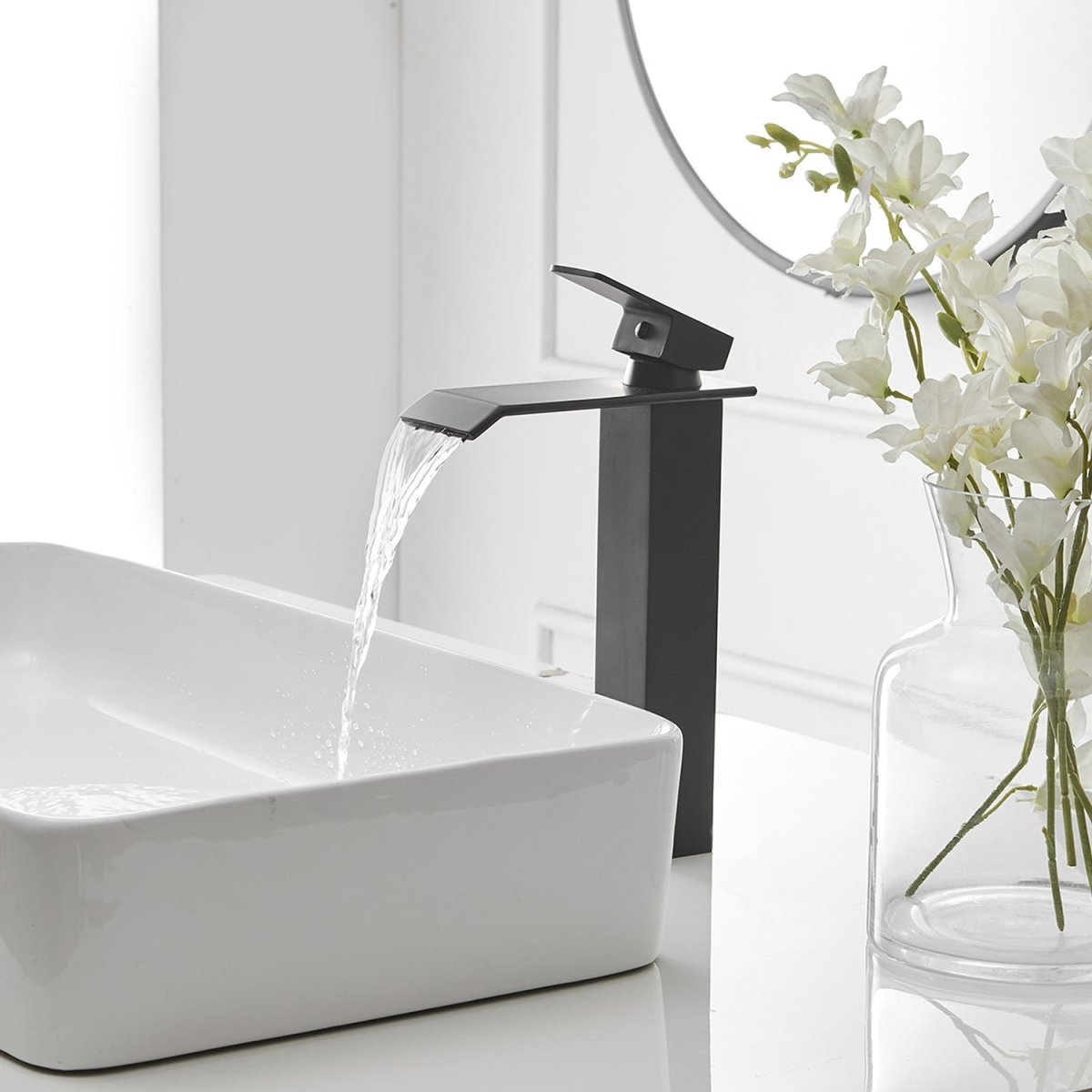 Single Hole Single Handle Bathroom Vessel Sink Faucet Black - buyfaucet.com
