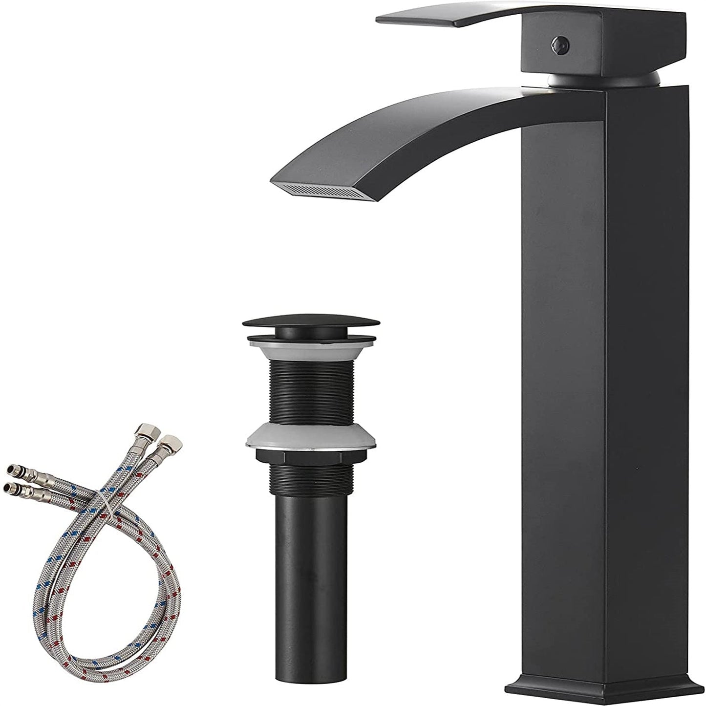 Single Hole Single Handle High Arc Bathroom Faucet Black - buyfaucet.com