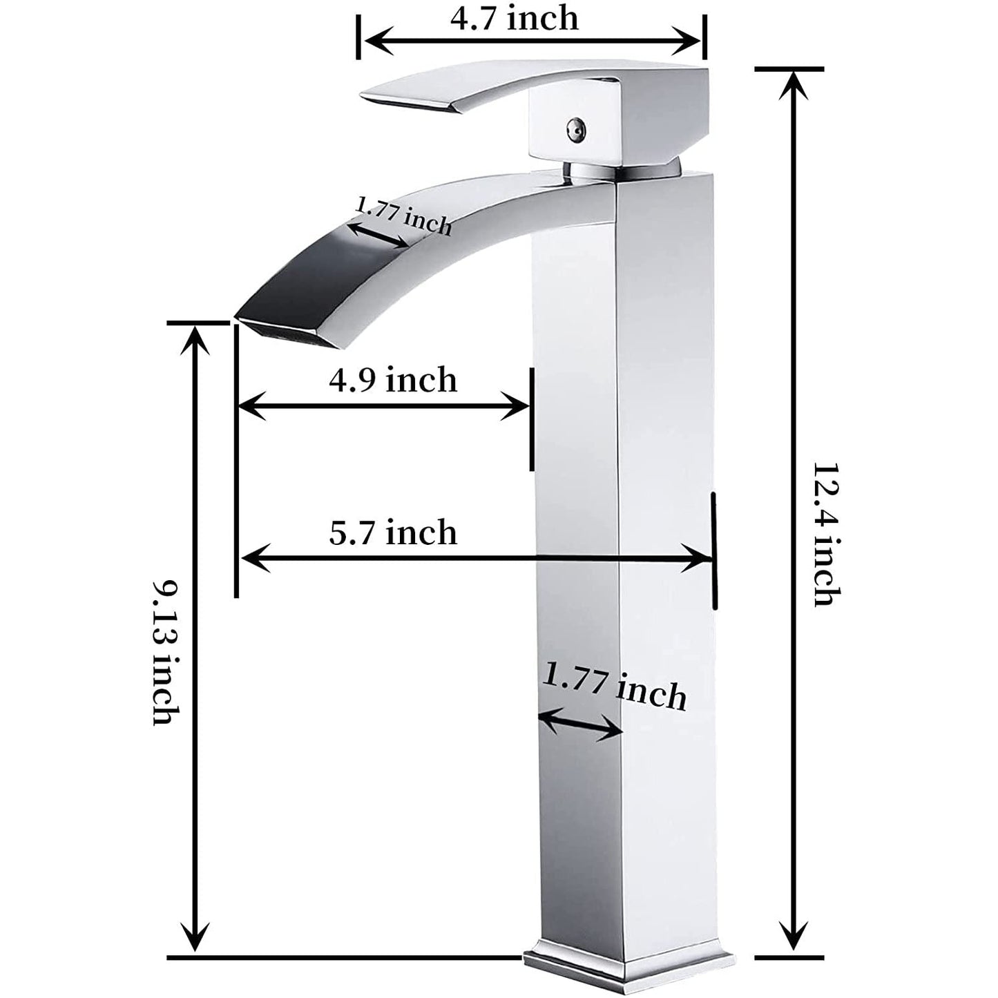 Single Hole Single-Handle High Arc Bathroom Faucet Chrome - buyfaucet.com