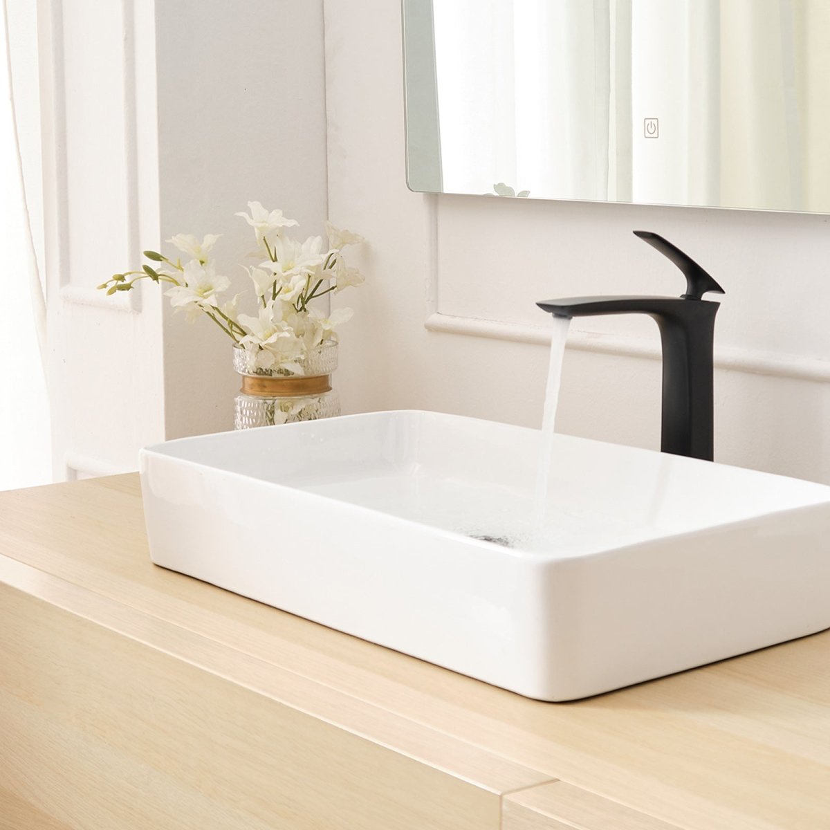 Single Hole Single Handle Modern Bathroom Sink Faucet Black - buyfaucet.com