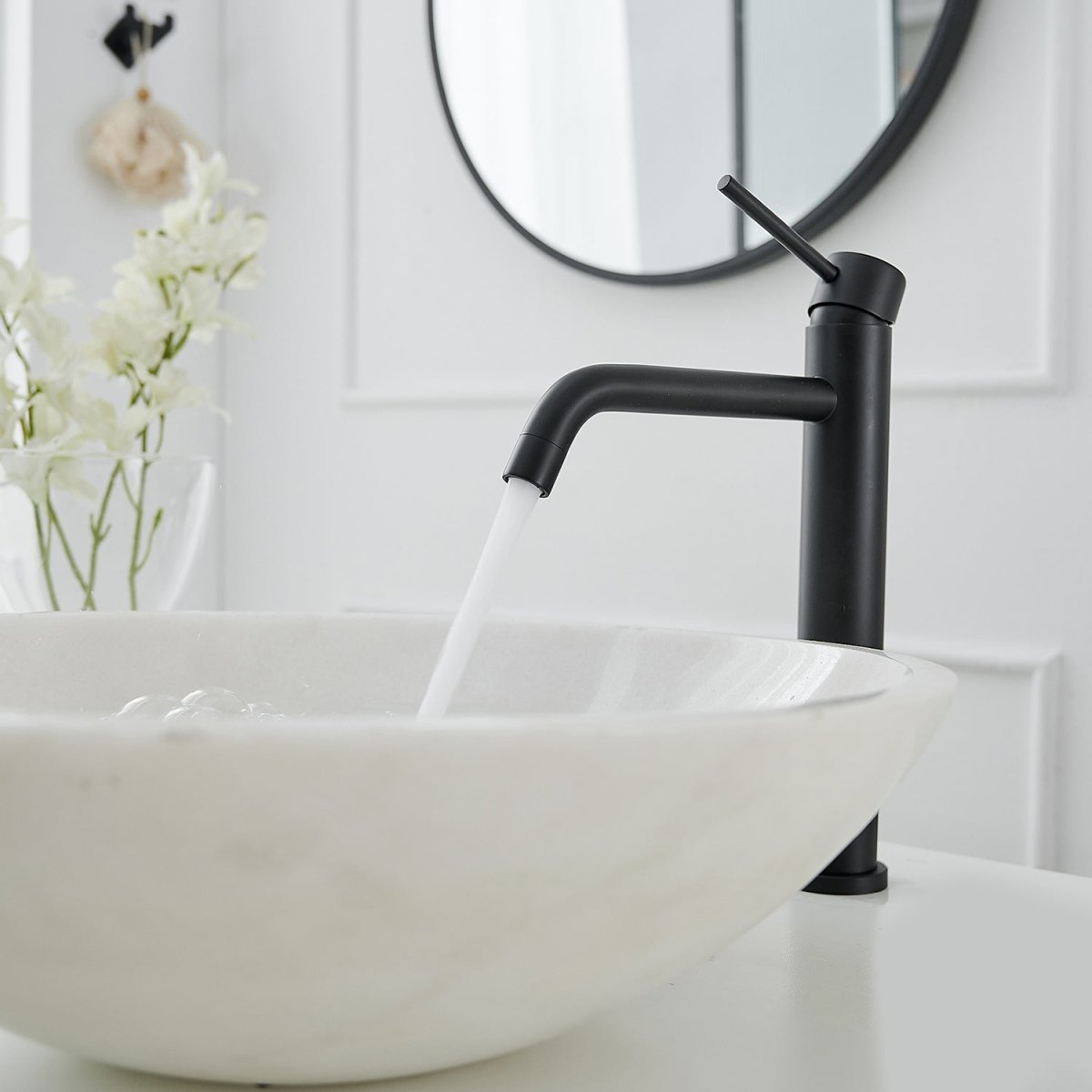 Single Hole Single Handle Vessel Sink Bathroom Faucet Black - buyfaucet.com