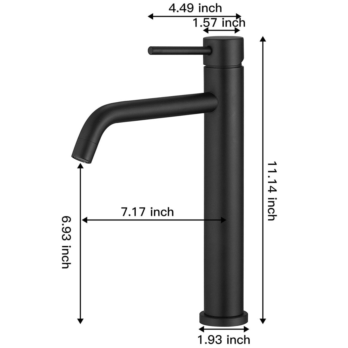 Single Hole Single Handle Vessel Sink Bathroom Faucet Black - buyfaucet.com