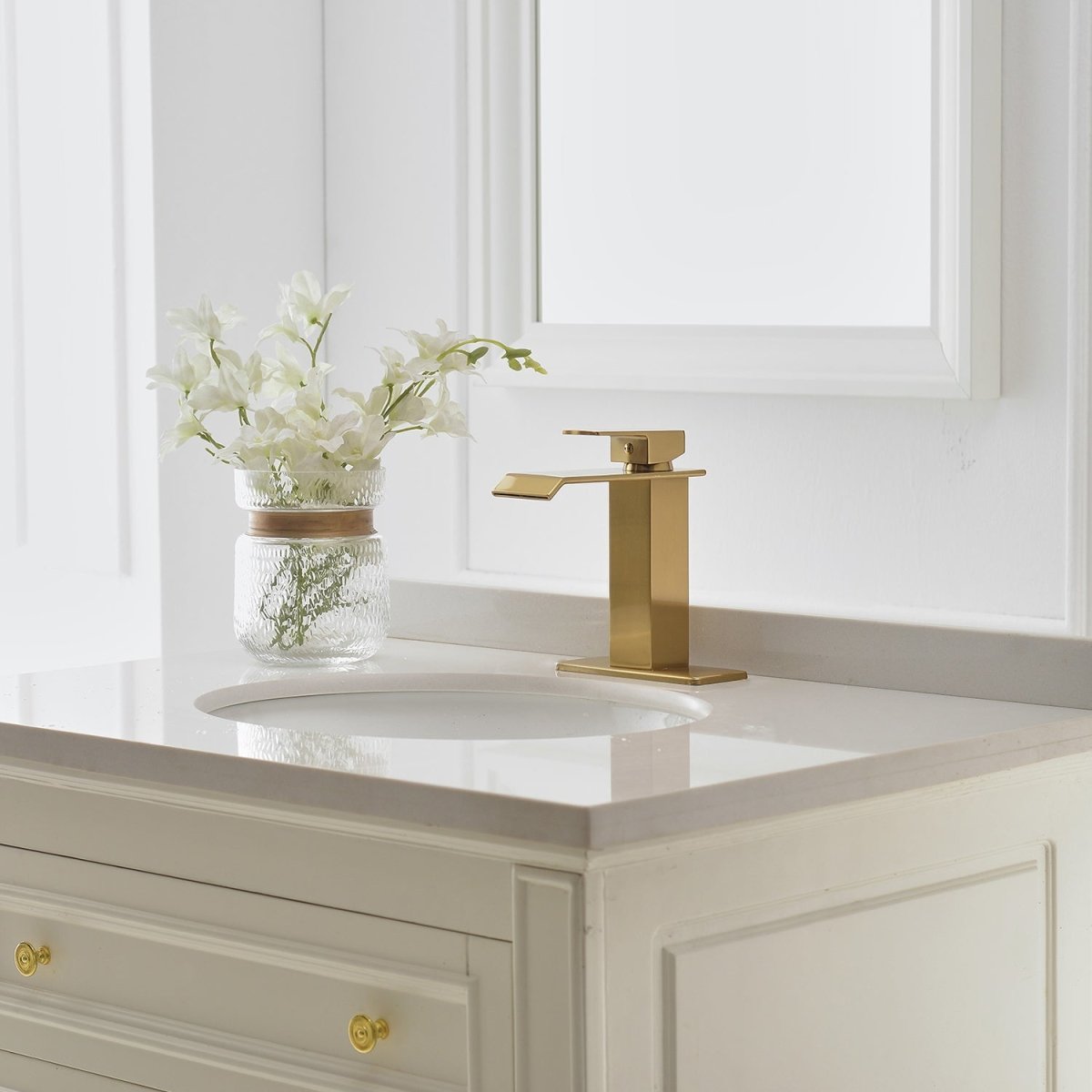 Single Hole Single Handle Waterfall Bathroom Faucet Gold - buyfaucet.com