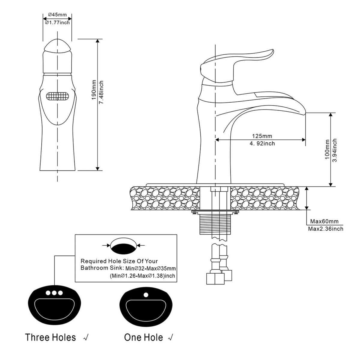 Single Hole Single Handle Waterfall Bathroom Faucet Matte Black - buyfaucet.com