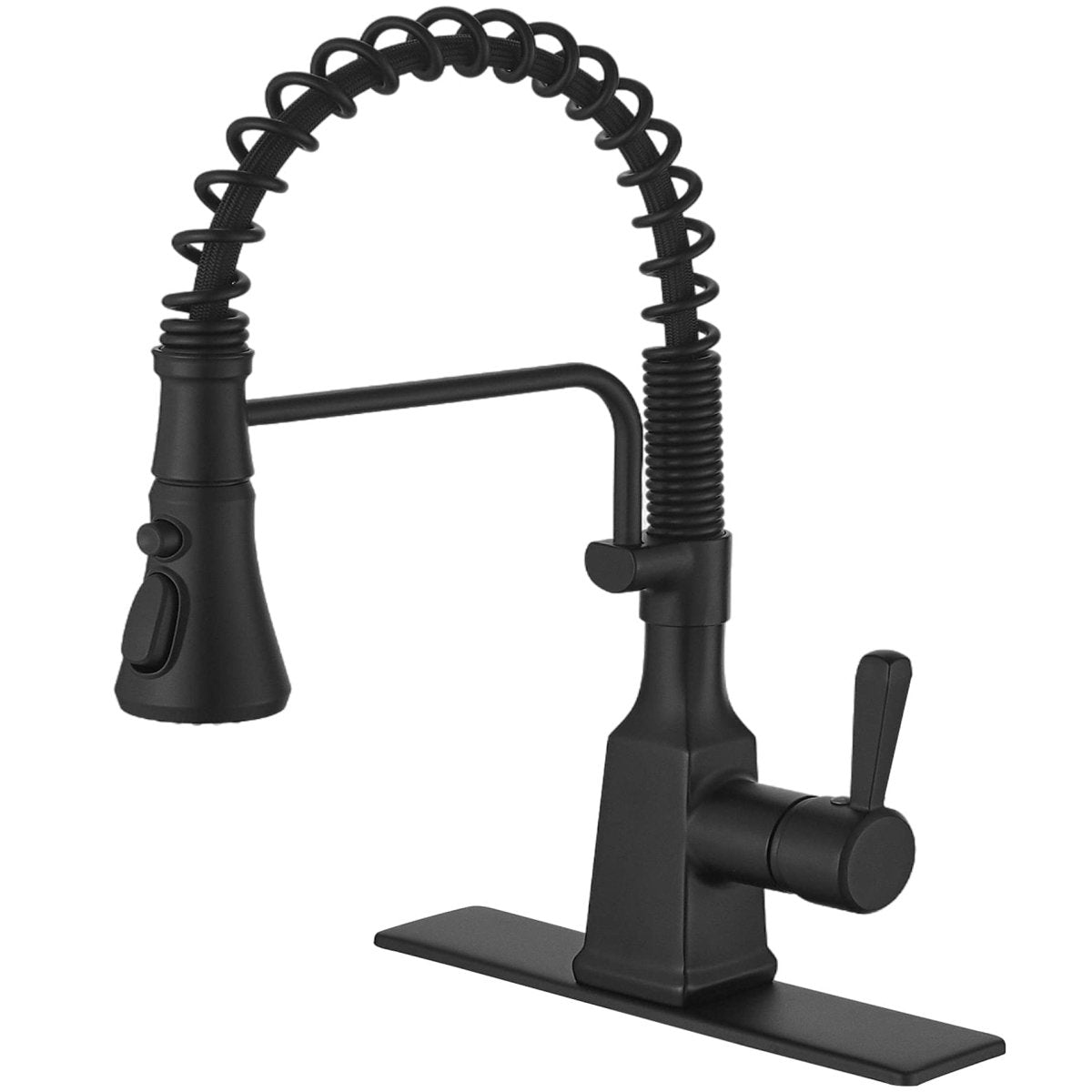 Single-Hole Sprayer 3 Spray Kitchen Faucet Black - buyfaucet.com