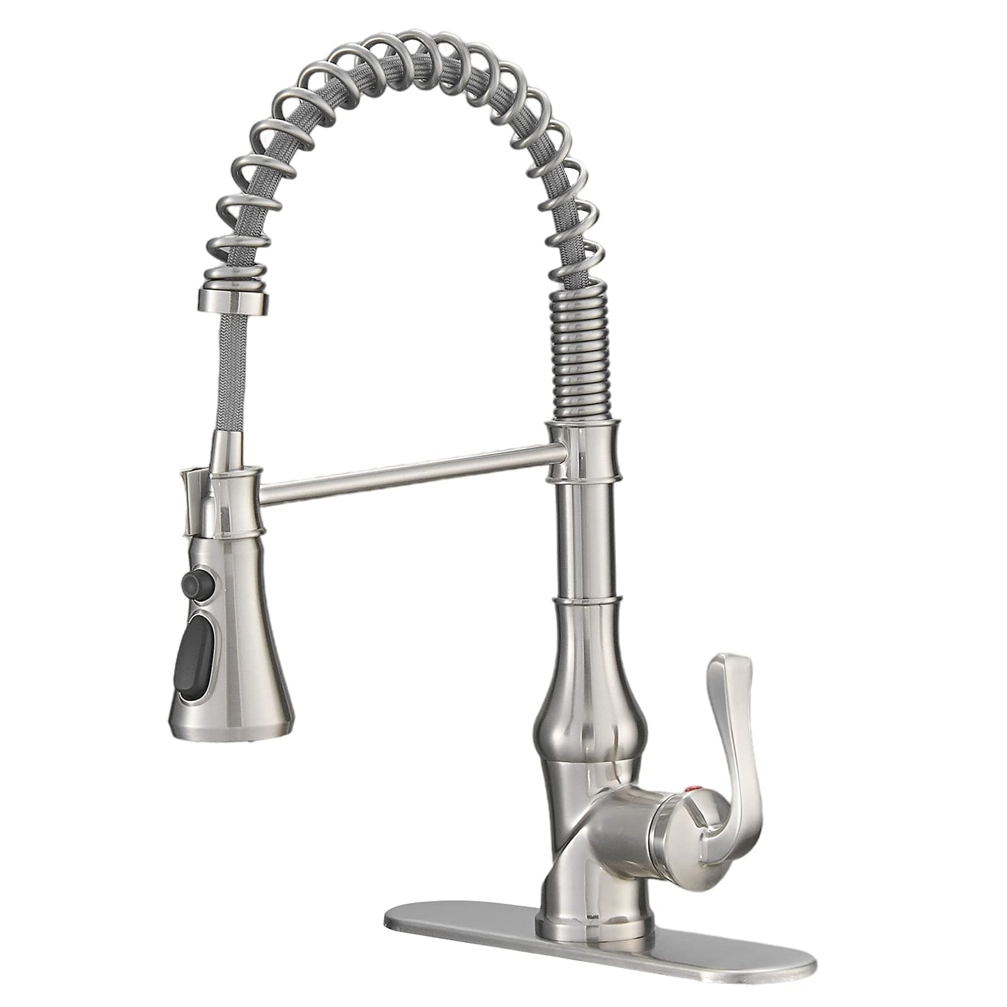 Single-Hole Sprayer 3 Spray Kitchen Faucet Brushed Nickel - buyfaucet.com