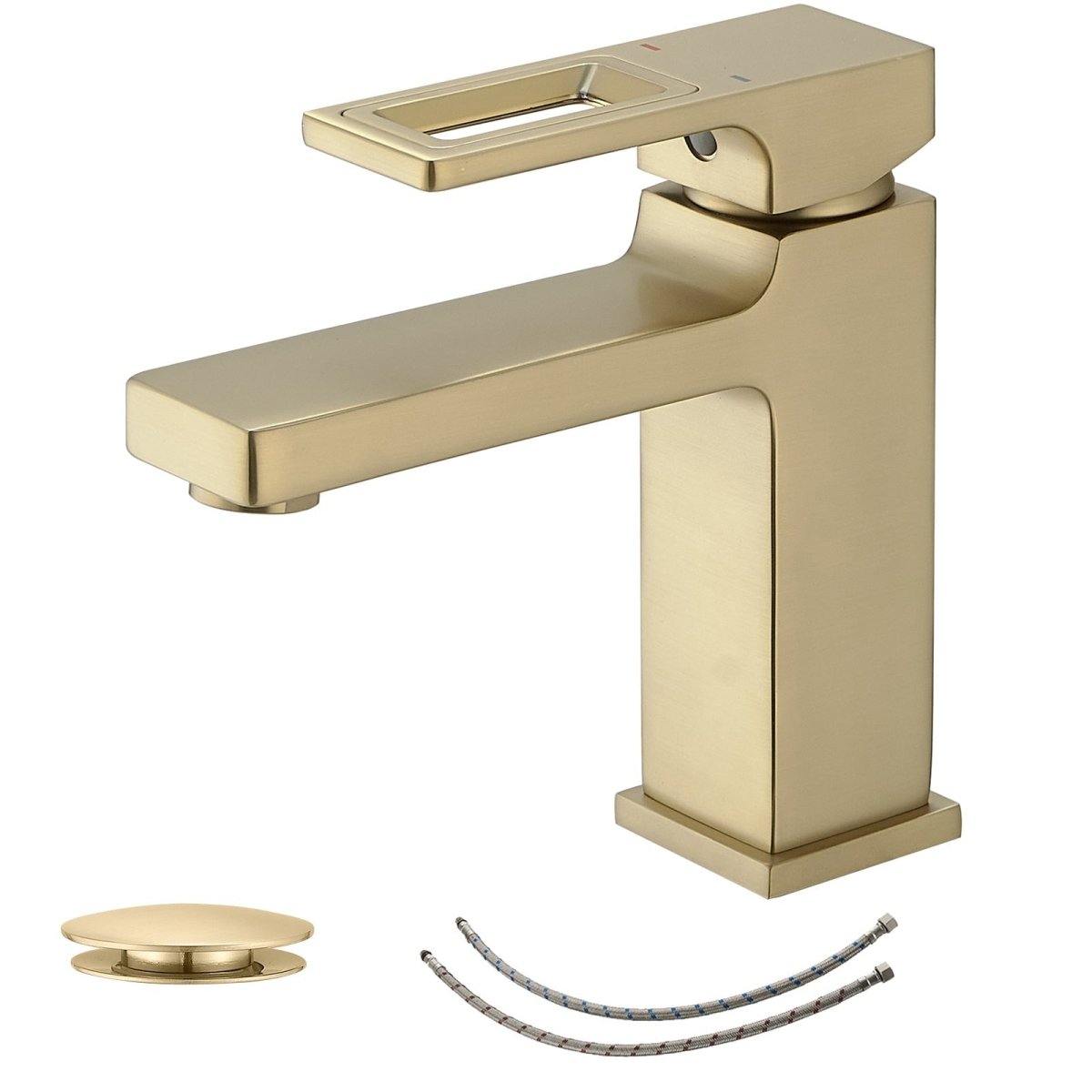 Single Hole Water-Saving Basin Bathroom Faucet Brushed Gold - buyfaucet.com