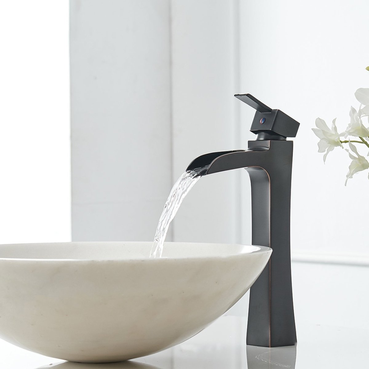 Single Hole Waterfall Bathroom Faucet Oil Rubbed Bronze - buyfaucet.com