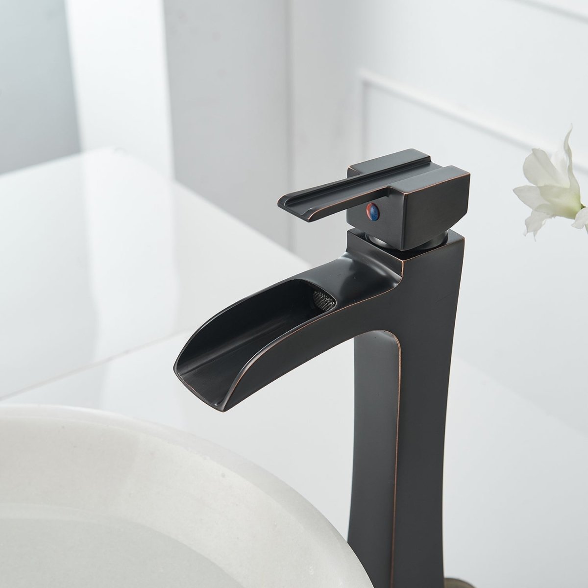 Single Hole Waterfall Bathroom Faucet Oil Rubbed Bronze - buyfaucet.com