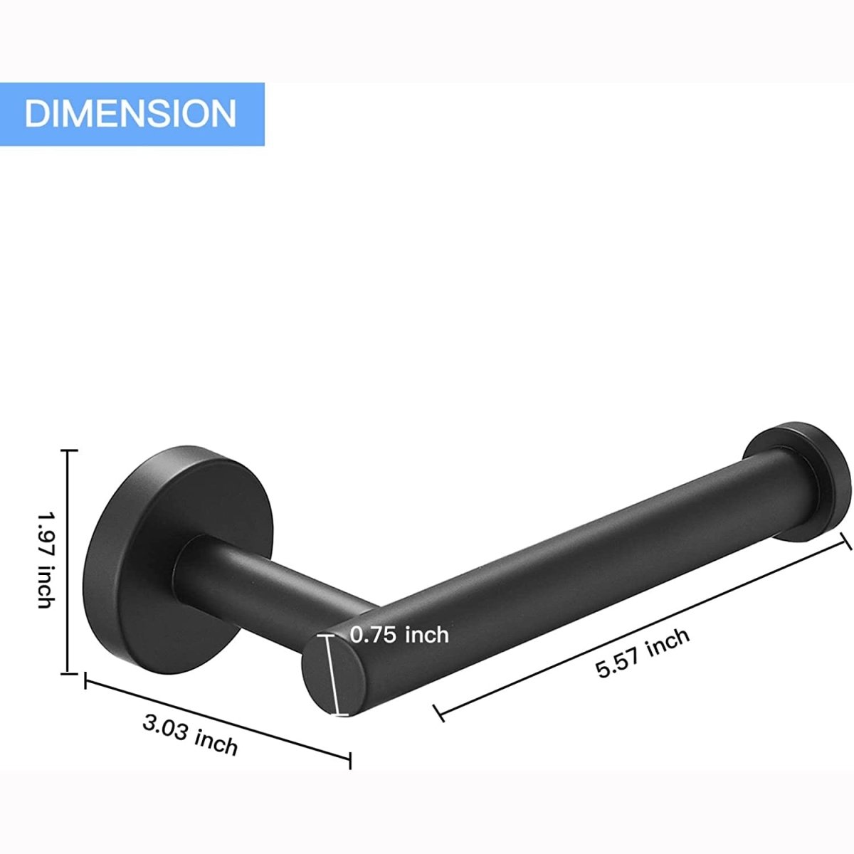 Single Post Toilet Paper Holder Wall Mounted in Matte Black - buyfaucet.com