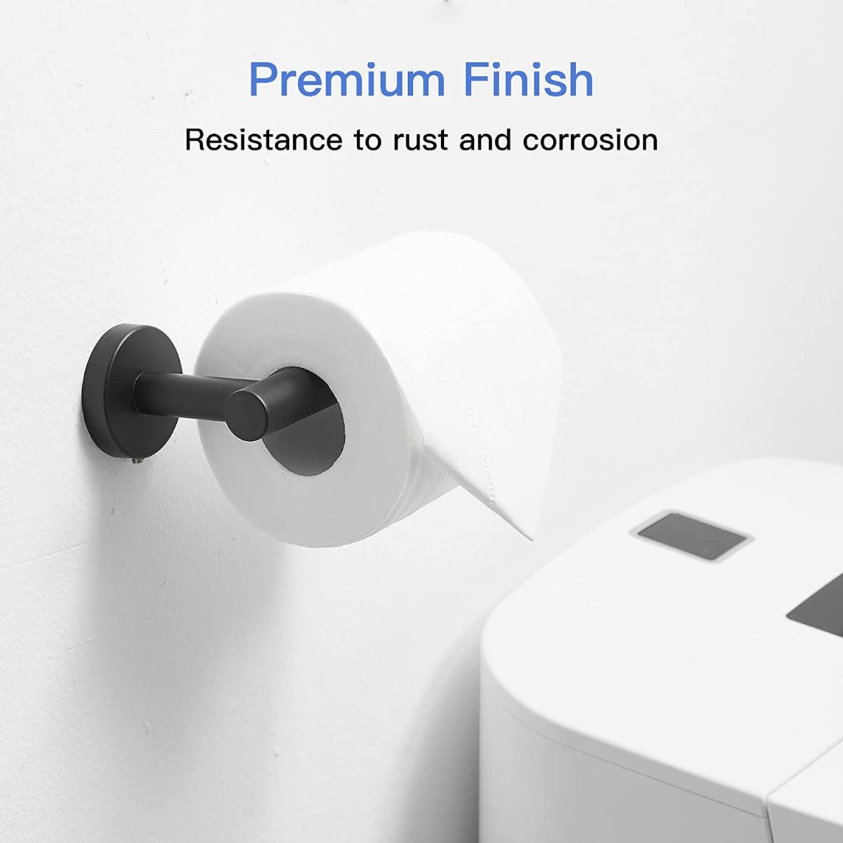 Single Post Toilet Paper Holder Wall Mounted in Matte Black - buyfaucet.com