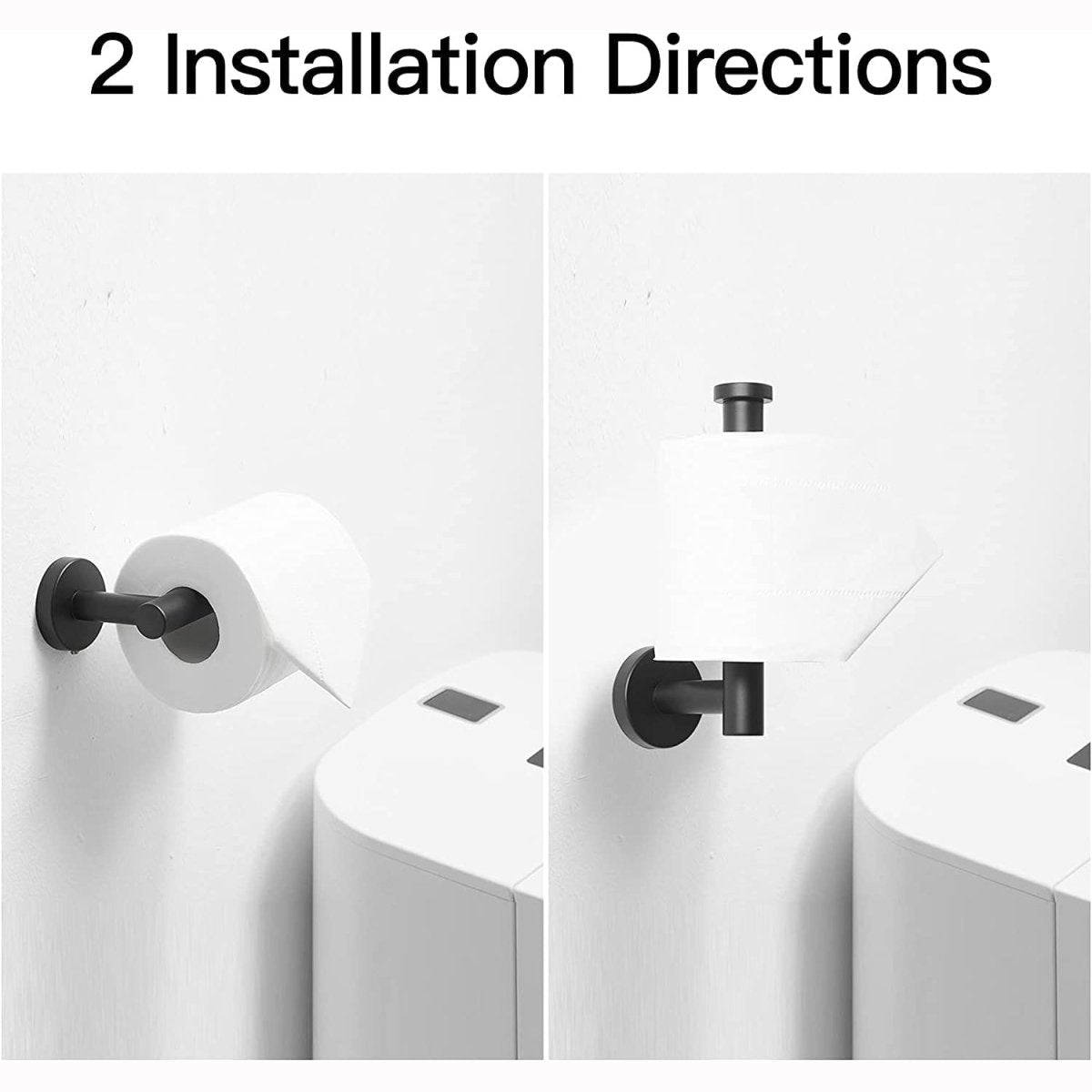 Single Post Toilet Paper Holder Wall Mounted in Matte Black - buyfaucet.com