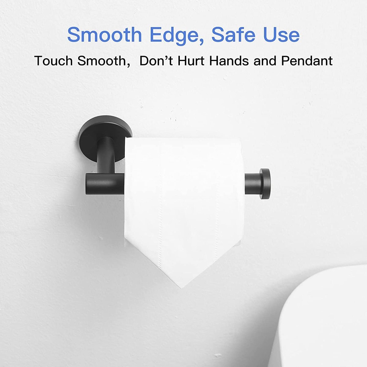 Single Post Toilet Paper Holder Wall Mounted in Matte Black - buyfaucet.com