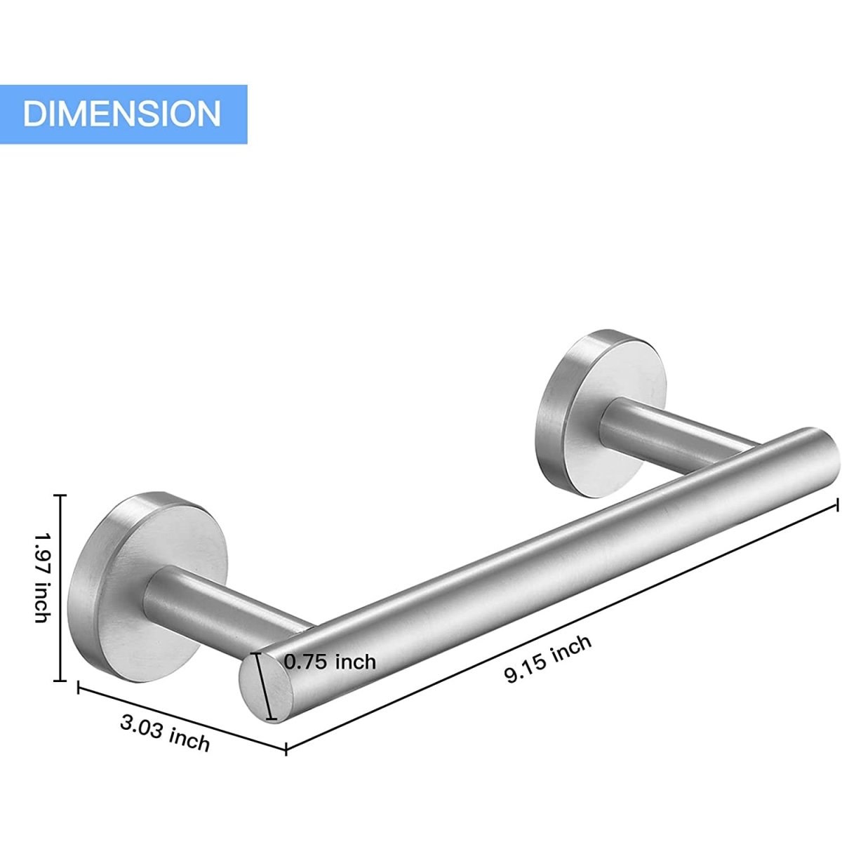 Single Wall Mounted Hand Towel Holder Brushed Nickel - buyfaucet.com