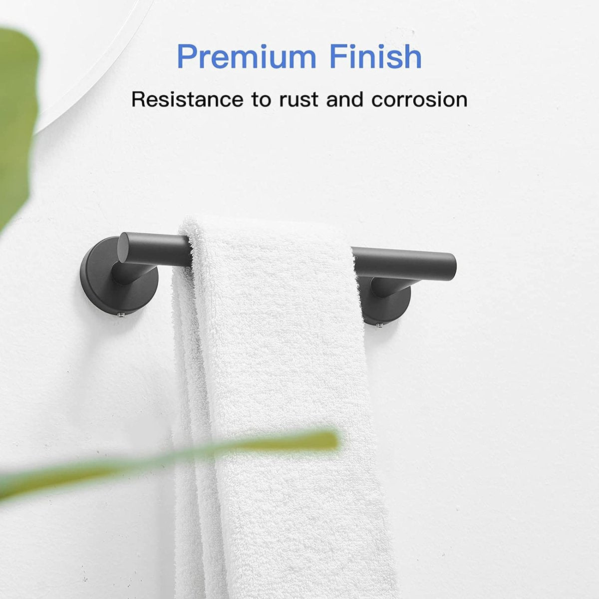 Single Wall Mounted Hand Towel Holder Matte Black - buyfaucet.com