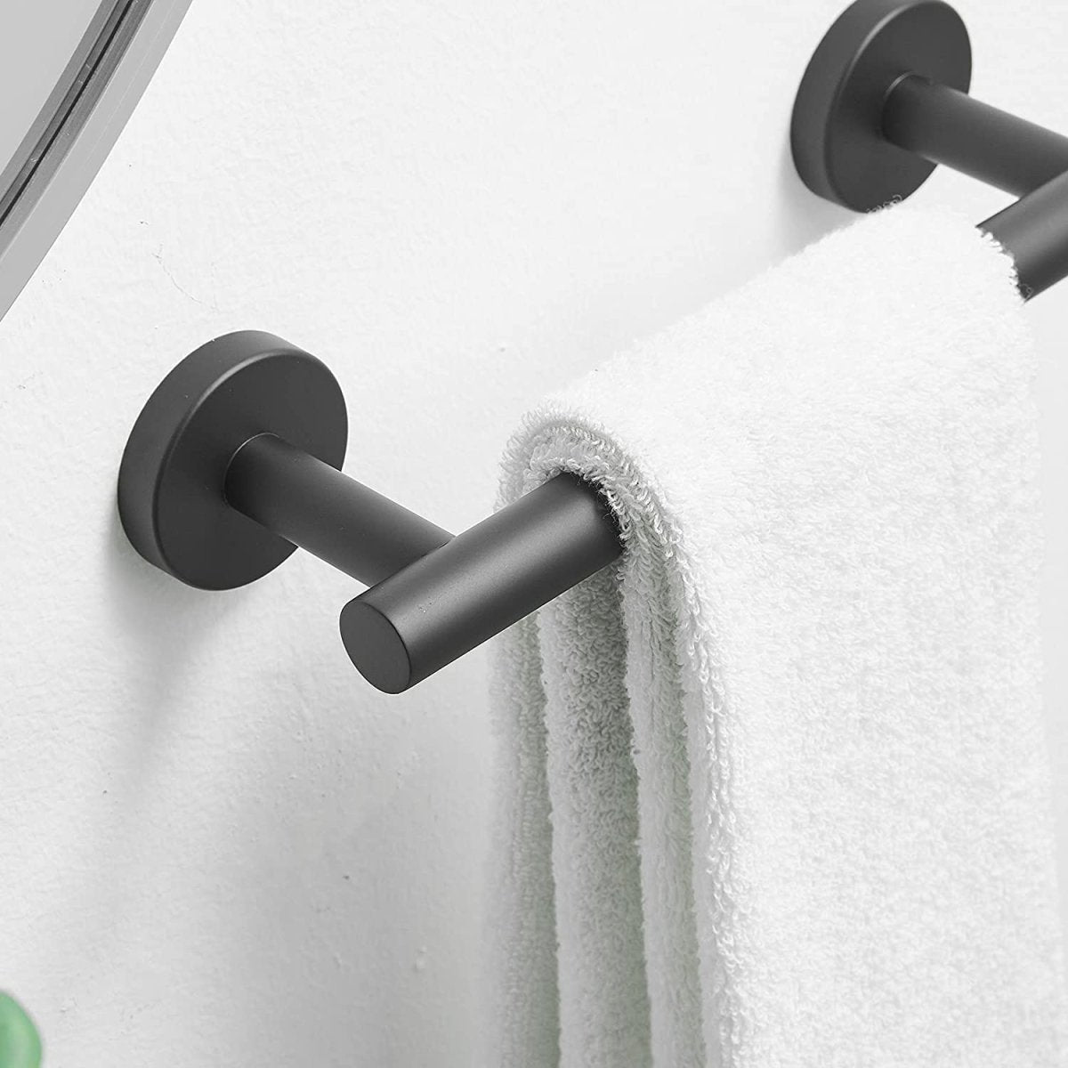 Single Wall Mounted Hand Towel Holder Matte Black - buyfaucet.com