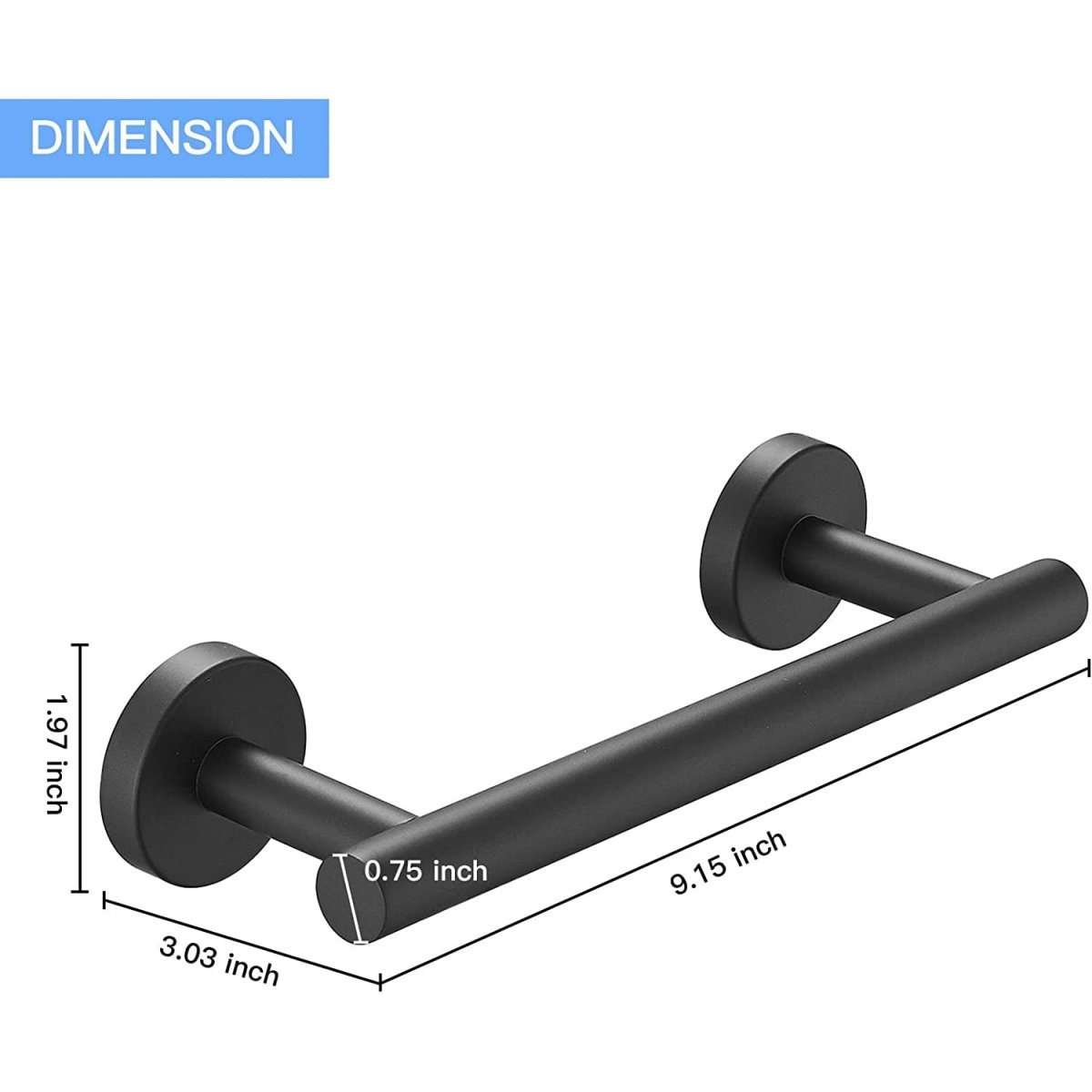Single Wall Mounted Hand Towel Holder Matte Black - buyfaucet.com