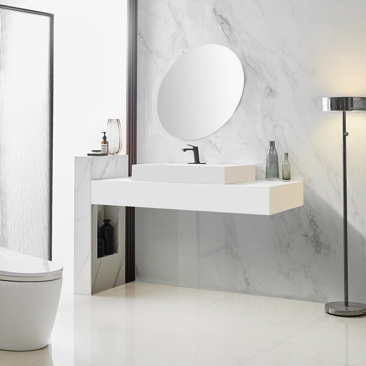 Solid Brass Square Vanity Faucet with Pop Up Drain Black - buyfaucet.com