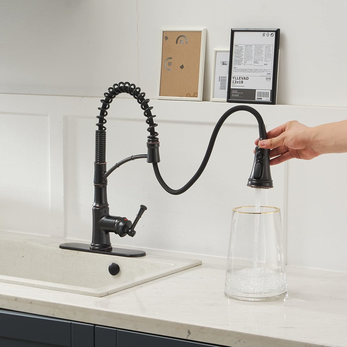 Sprayer 3 Spray Pull-Down Kitchen Faucet Oil Rubbed Bronze - buyfaucet.com