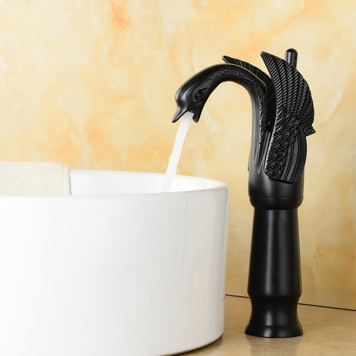 Swan Single Handle Bathroom Vessel Sink Faucet Matte Black - buyfaucet.com