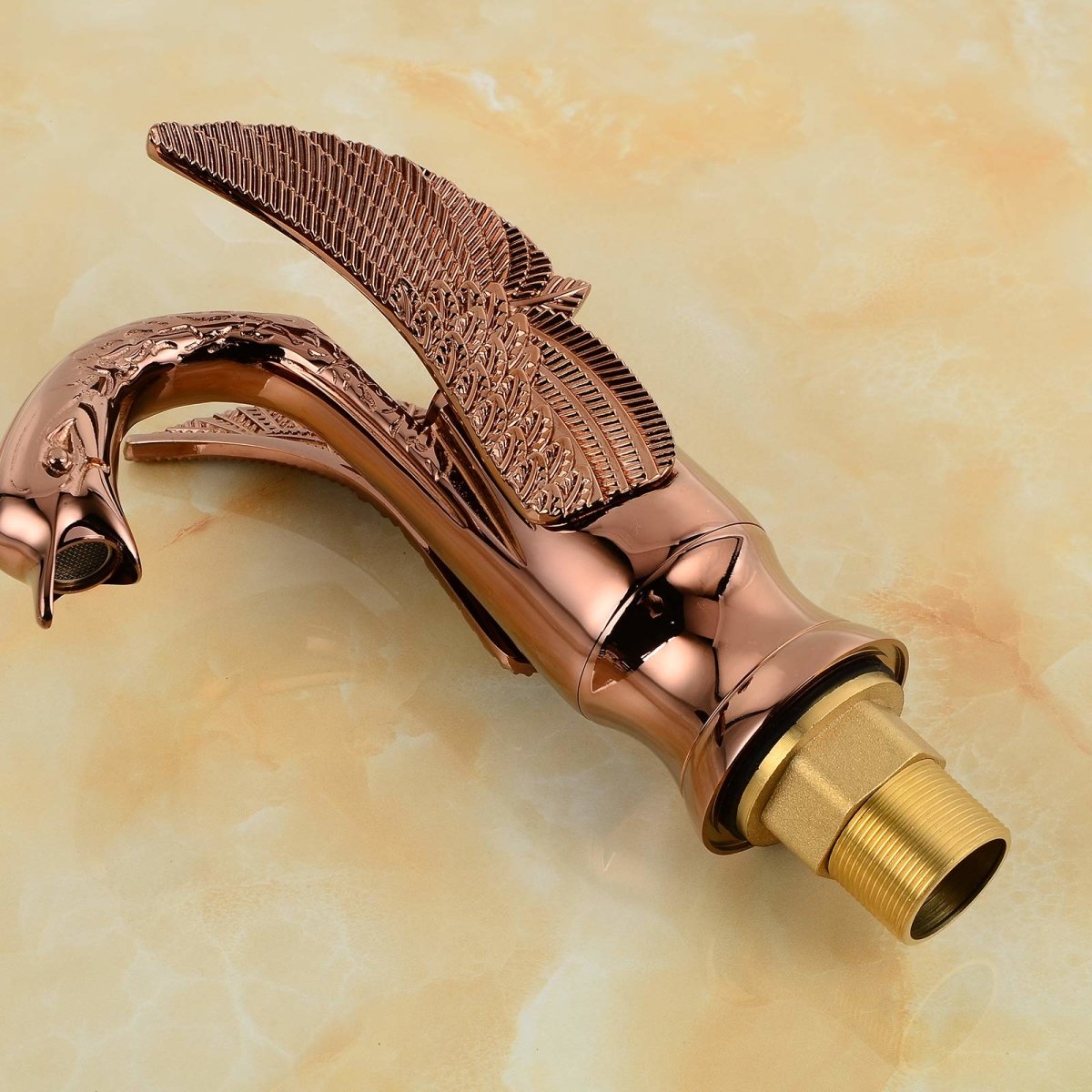 Swan Single Hole 1-Handle Bathroom Faucet Antique Copper - buyfaucet.com