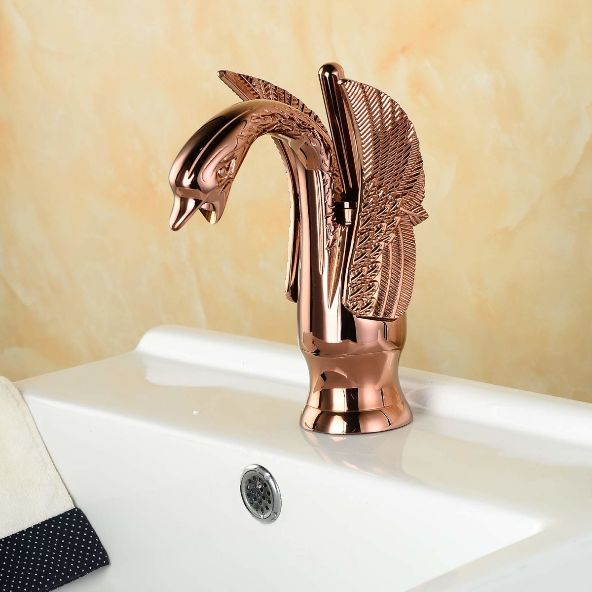 Swan Single Hole 1-Handle Bathroom Faucet Antique Copper - buyfaucet.com