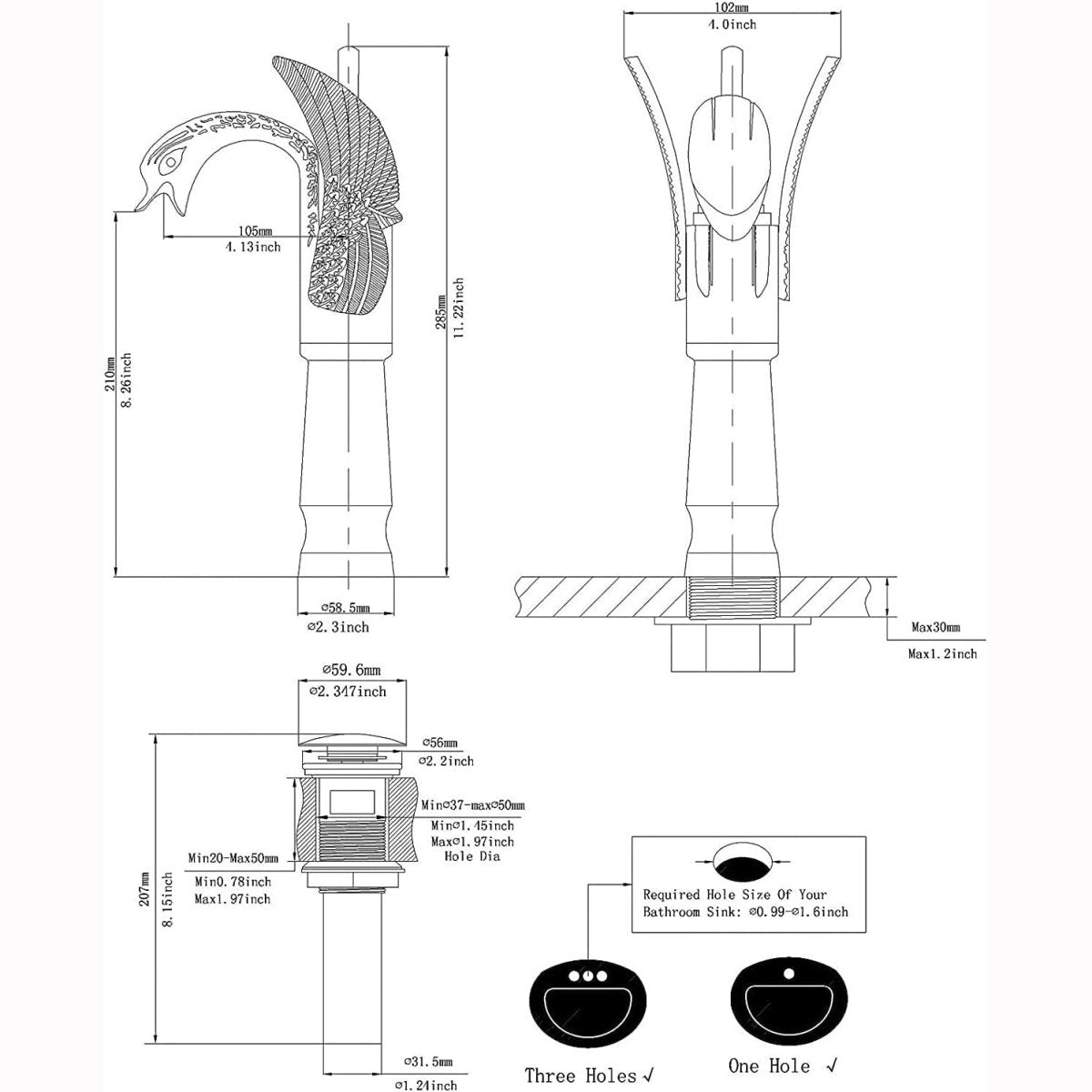 Swan Single Hole 1-Handle Bathroom Faucet Brushed Nickel - buyfaucet.com