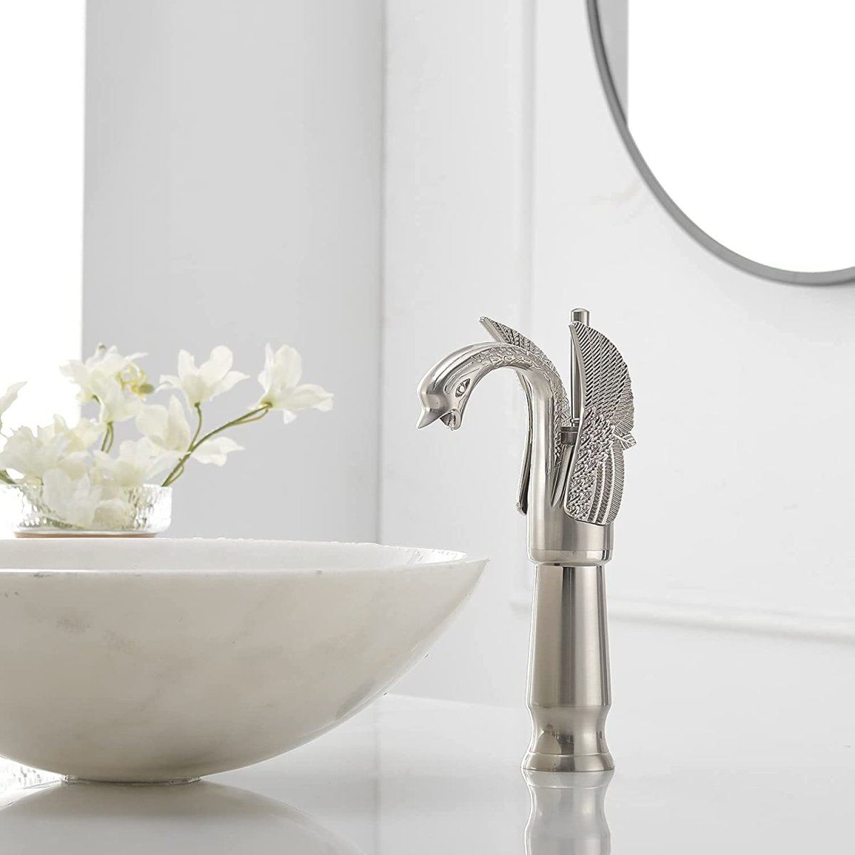 Swan Single Hole 1-Handle Bathroom Faucet Brushed Nickel - buyfaucet.com